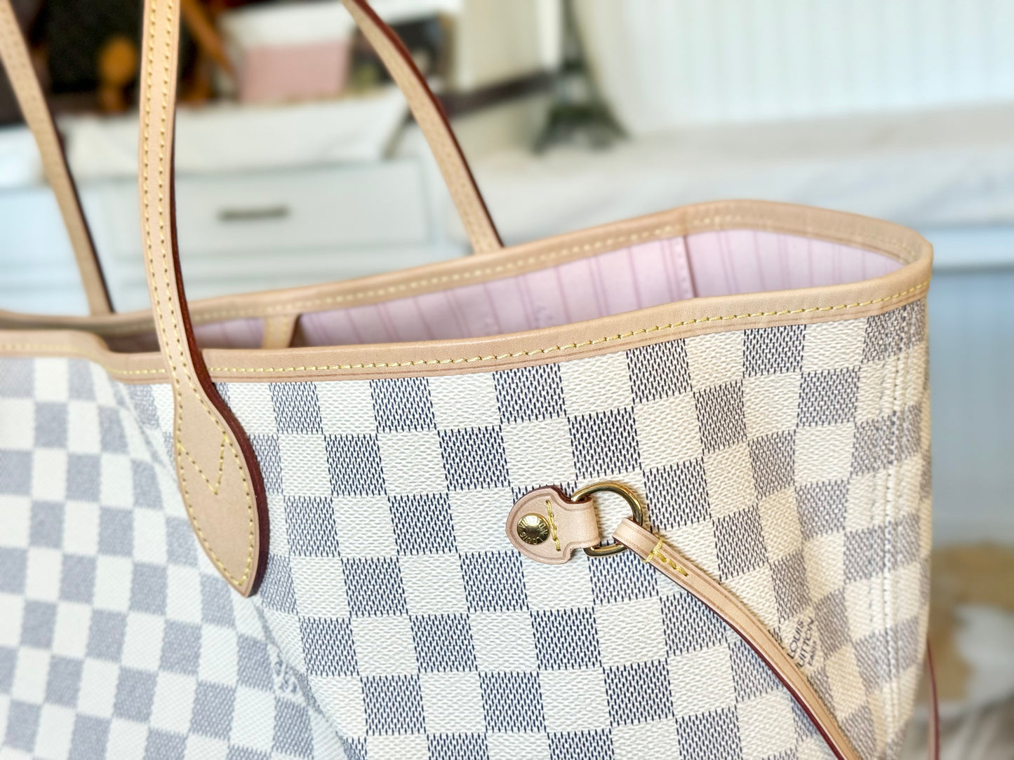 Louis Vuitton Neverfull GM in Damier Azur  Rose Ballerine MINT