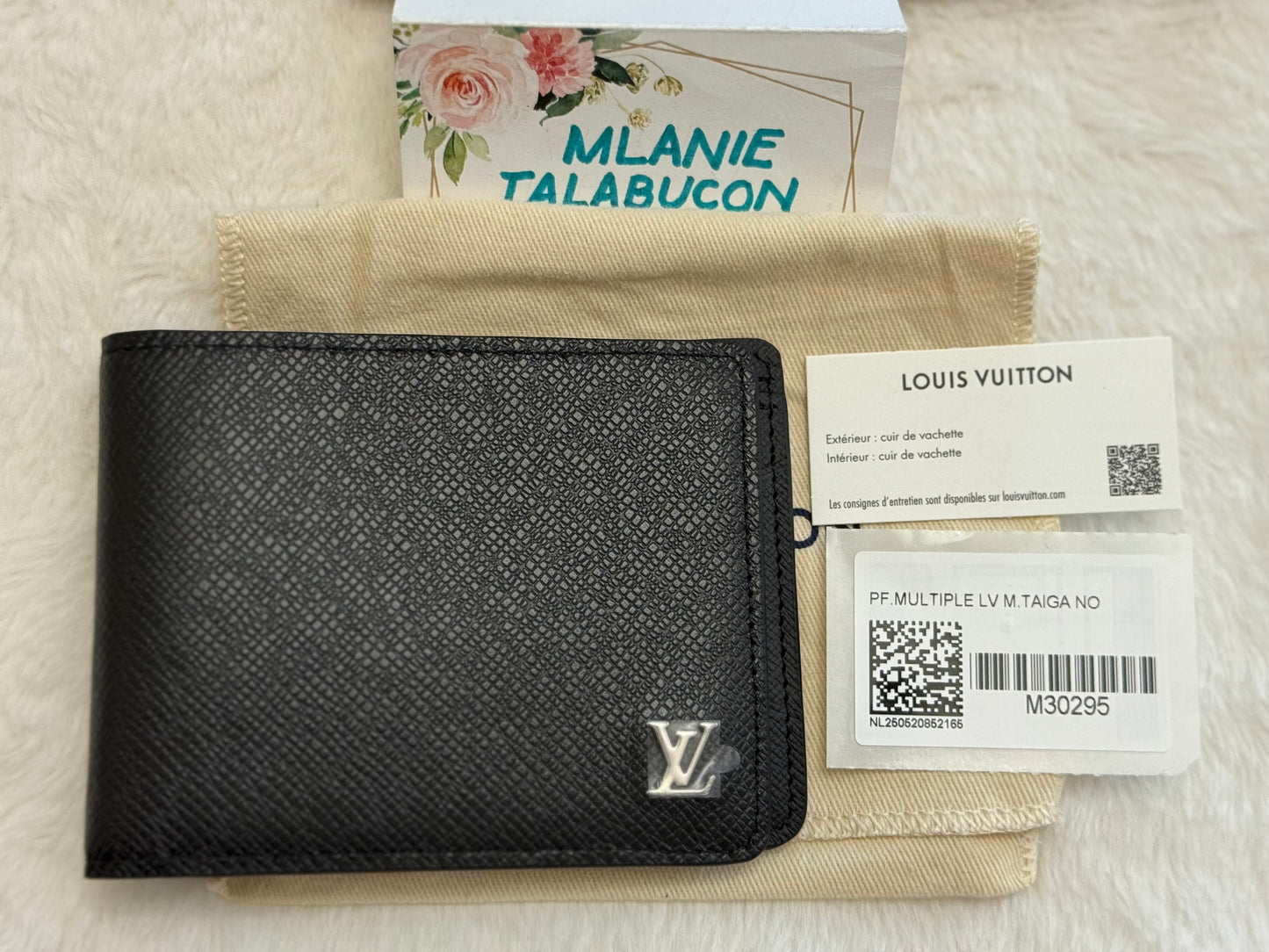 Louis Vuitton Multiple Wallet in Taiga Noir Silver HW
