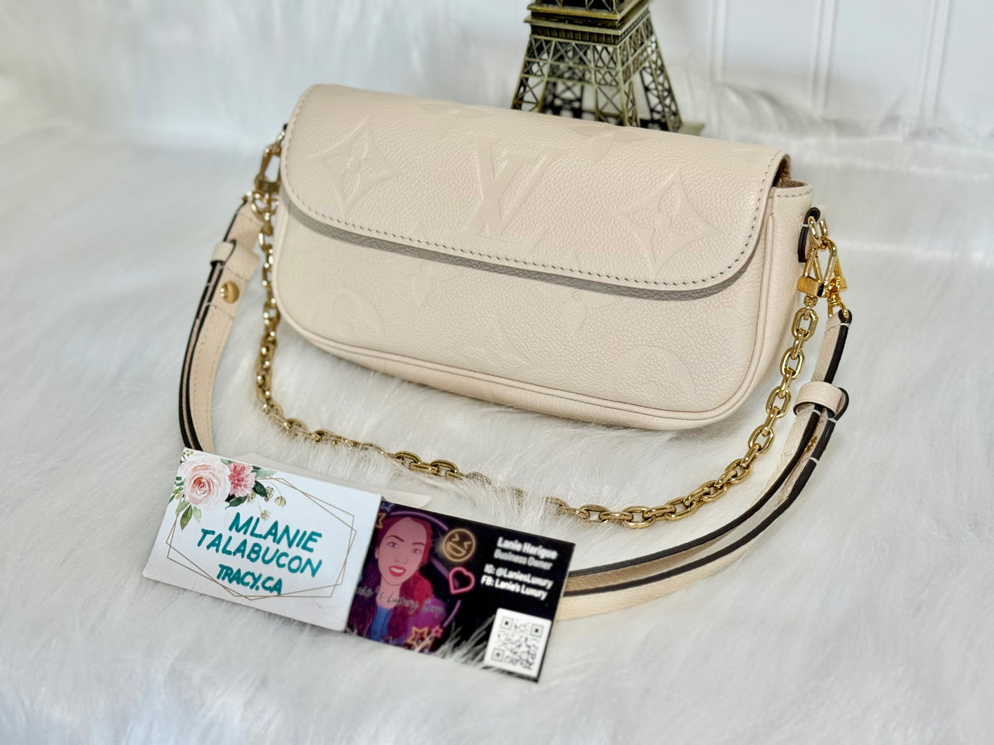 Louis Vuitton Ivy Wallet on Chain Cream Empreinte