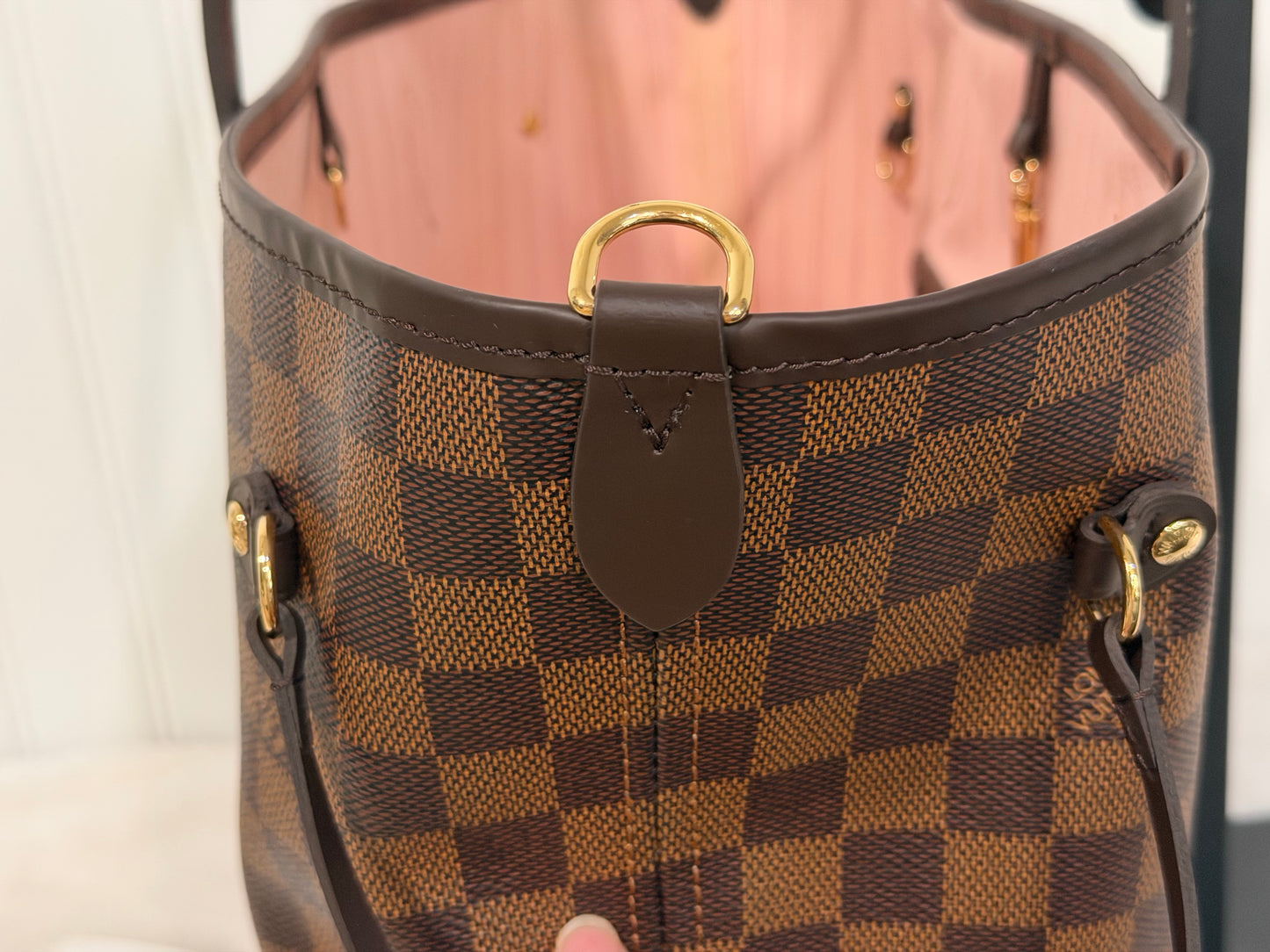 Louis Vuitton Neverfull MM Braided Damier Ebene Rose Quartz