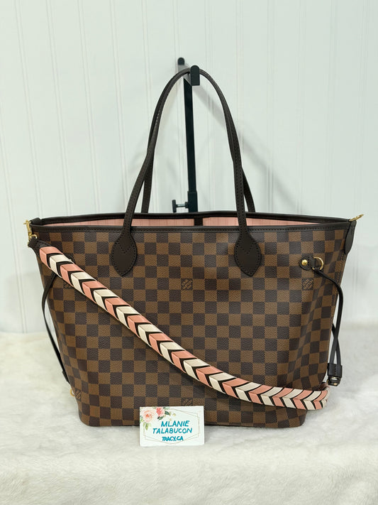 Louis Vuitton Neverfull MM Braided Damier Ebene Rose Quartz