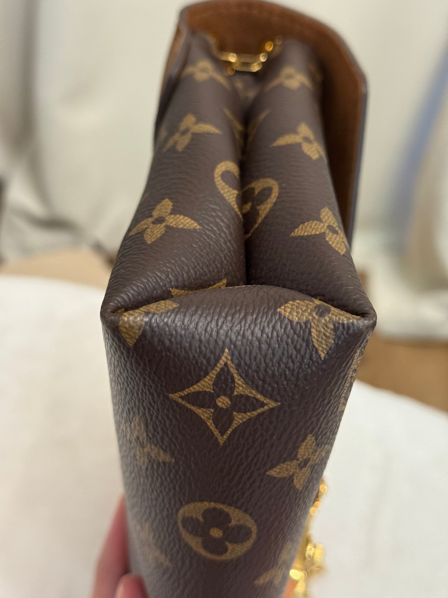 Louis Vuitton Pallas Chain Mono with Havane Leather