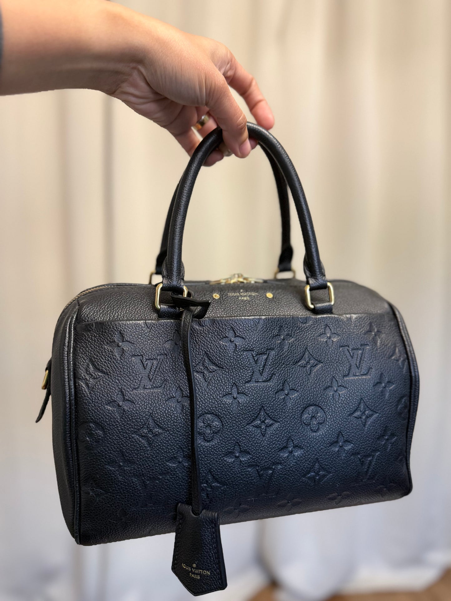 Louis Vuitton Speedy 25 Bandouliere Mono Empreinte Black/Noir