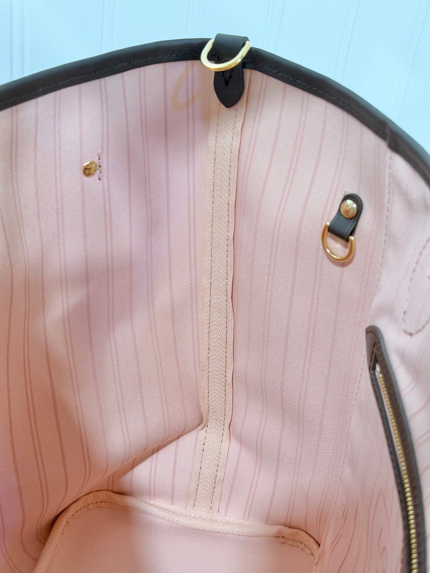 Louis Vuitton Neverfull MM Braided Damier Ebene Rose Quartz