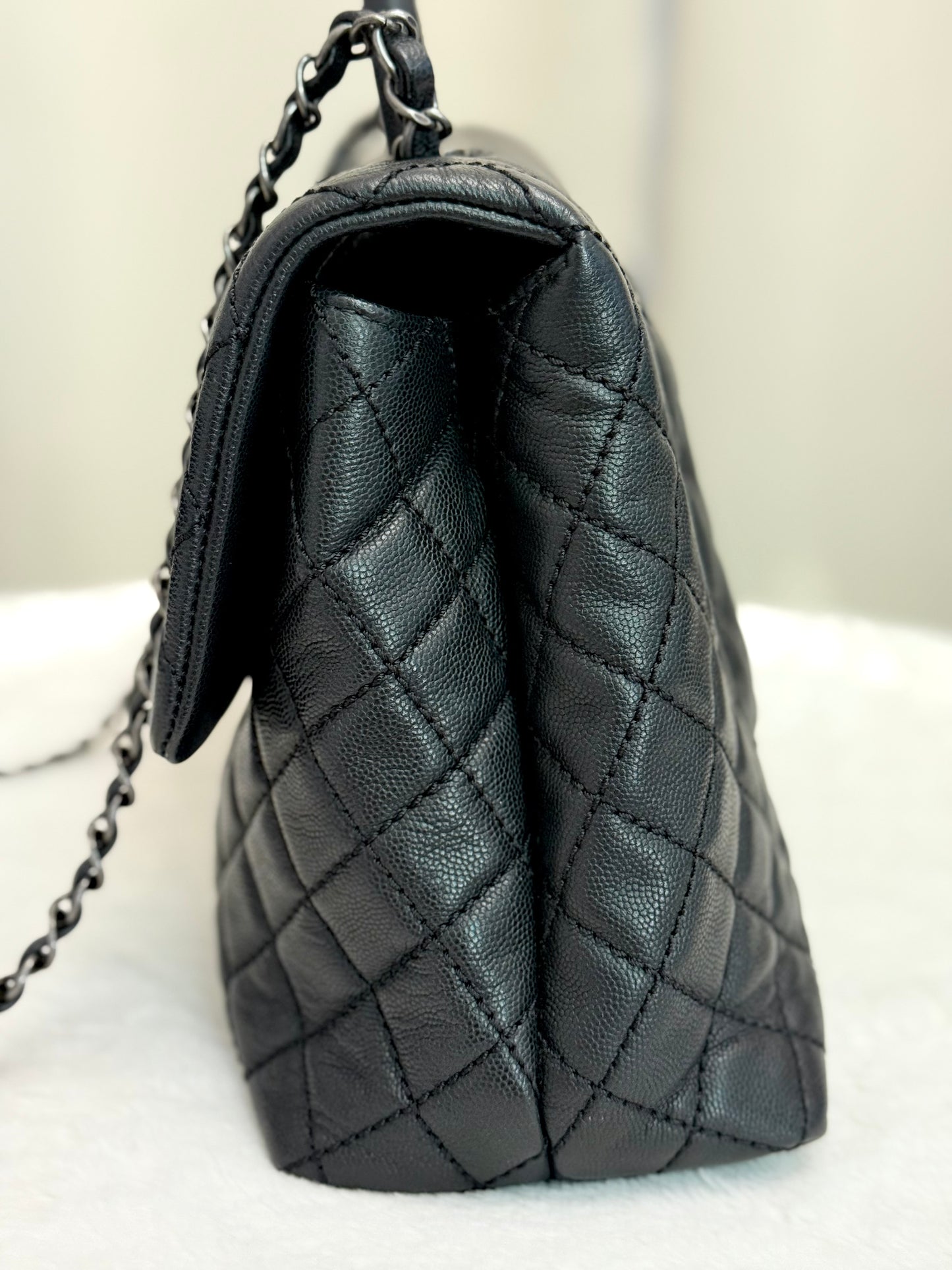 Chanel Coco Handle Black Caviar with Ruthenium Hardware