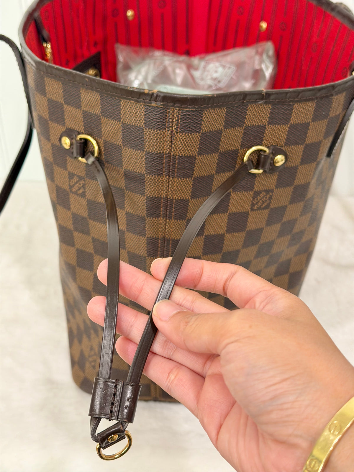 Louis Vuitton Neverfull MM Damier Ebene Bag Only