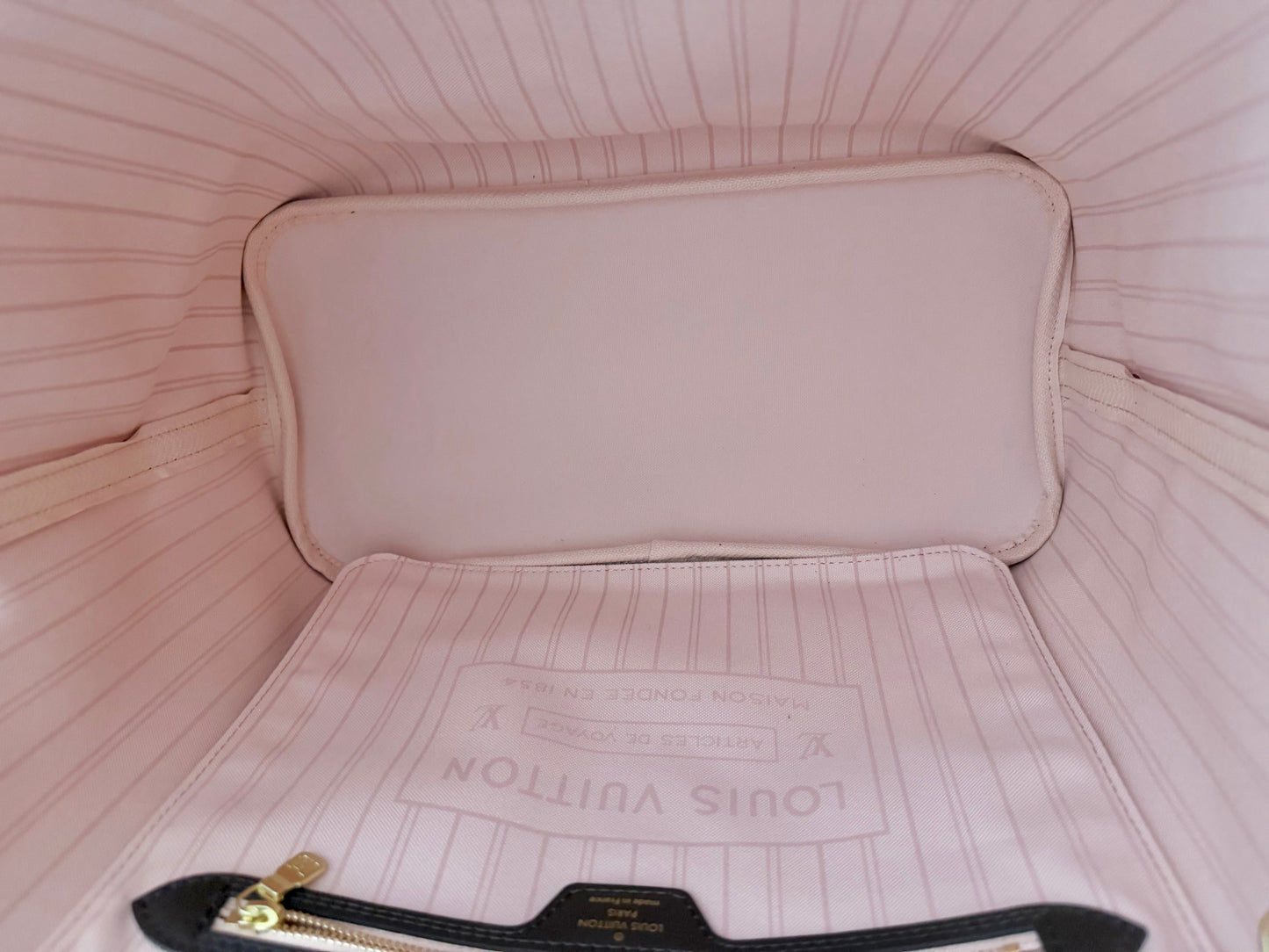 Louis Vuitton Neverfull MM Braided Damier Ebene Rose Quartz