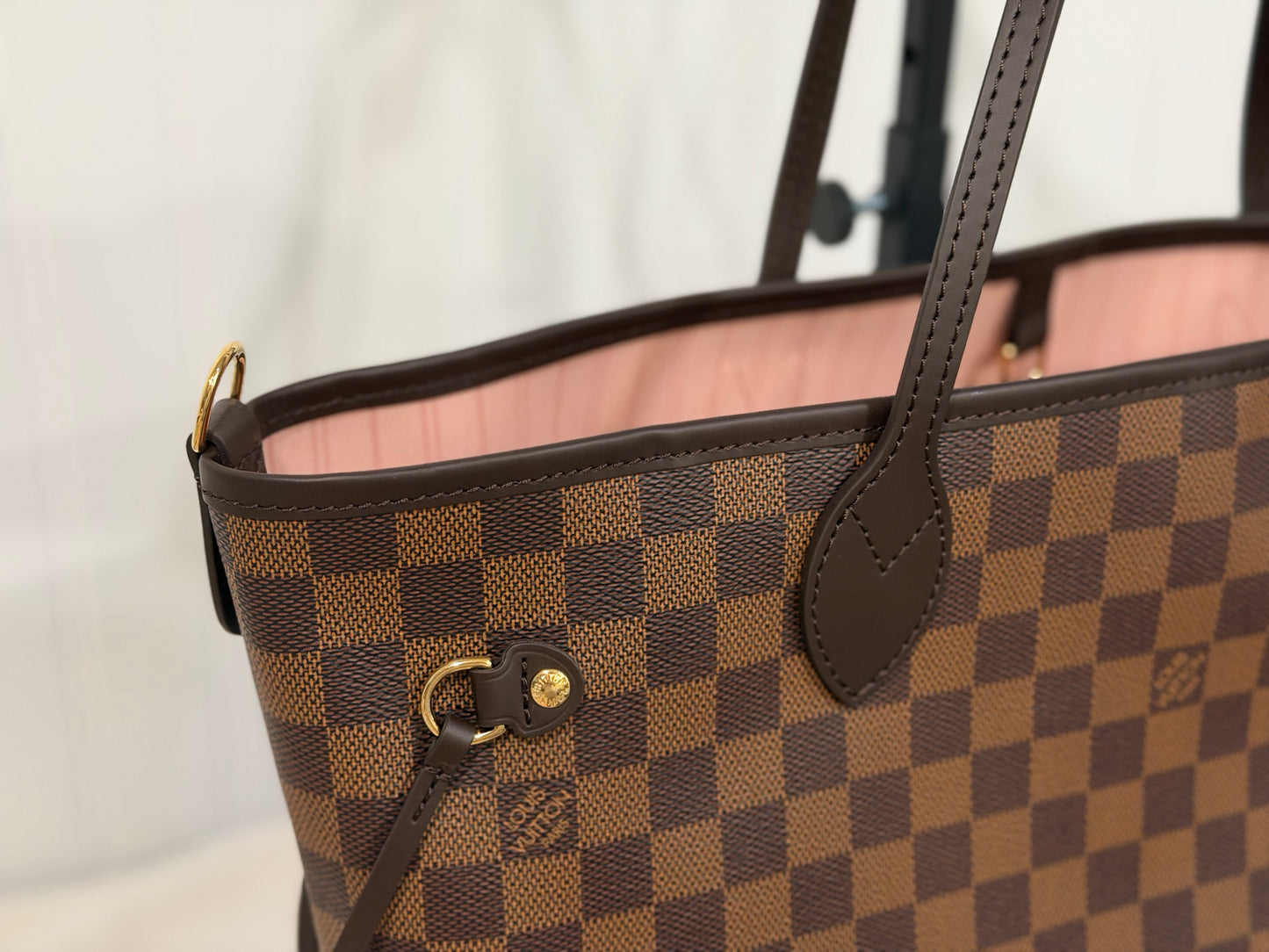 Louis Vuitton Neverfull MM Braided Damier Ebene Rose Quartz