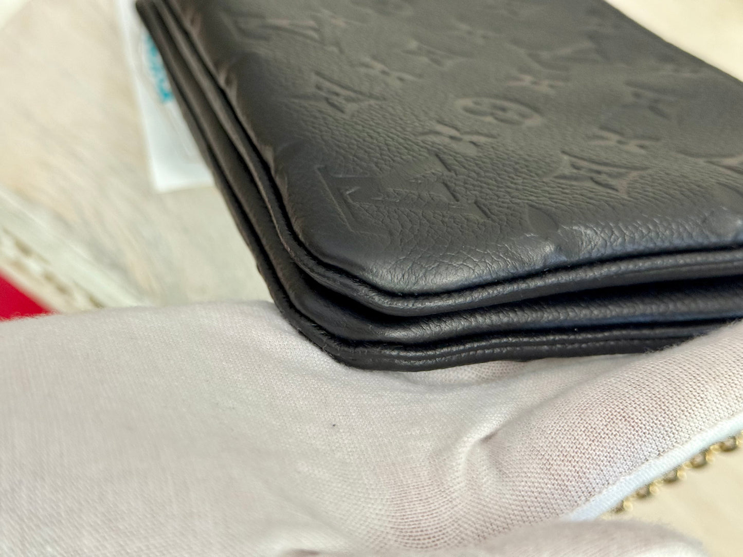 Louis Vuitton Double Zip Pochette Black Empreinte