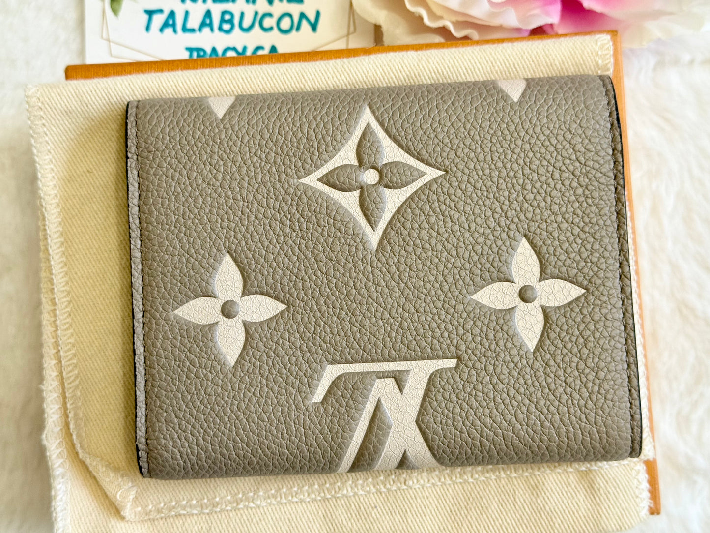 Louis Vuitton Victorine Giant Empreinte Bicolor Dove/Creme Wallet ~ BRAND NEW!