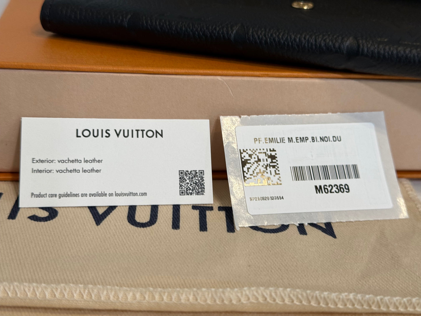 Louis Vuitton Emilie Black/Noir Empreinte Wallet