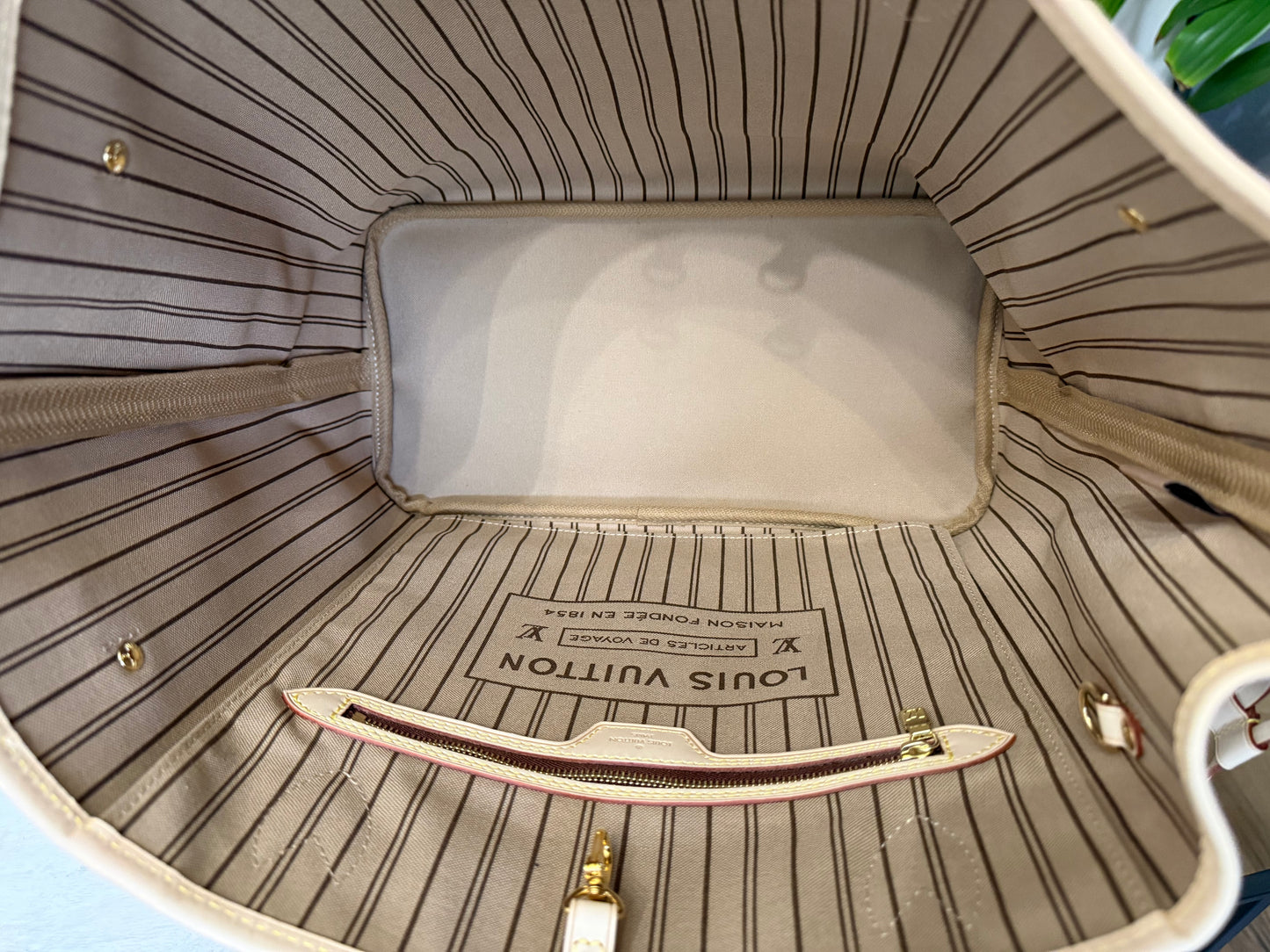 Louis Vuitton Neverfull MM Mono Beige Bag Only