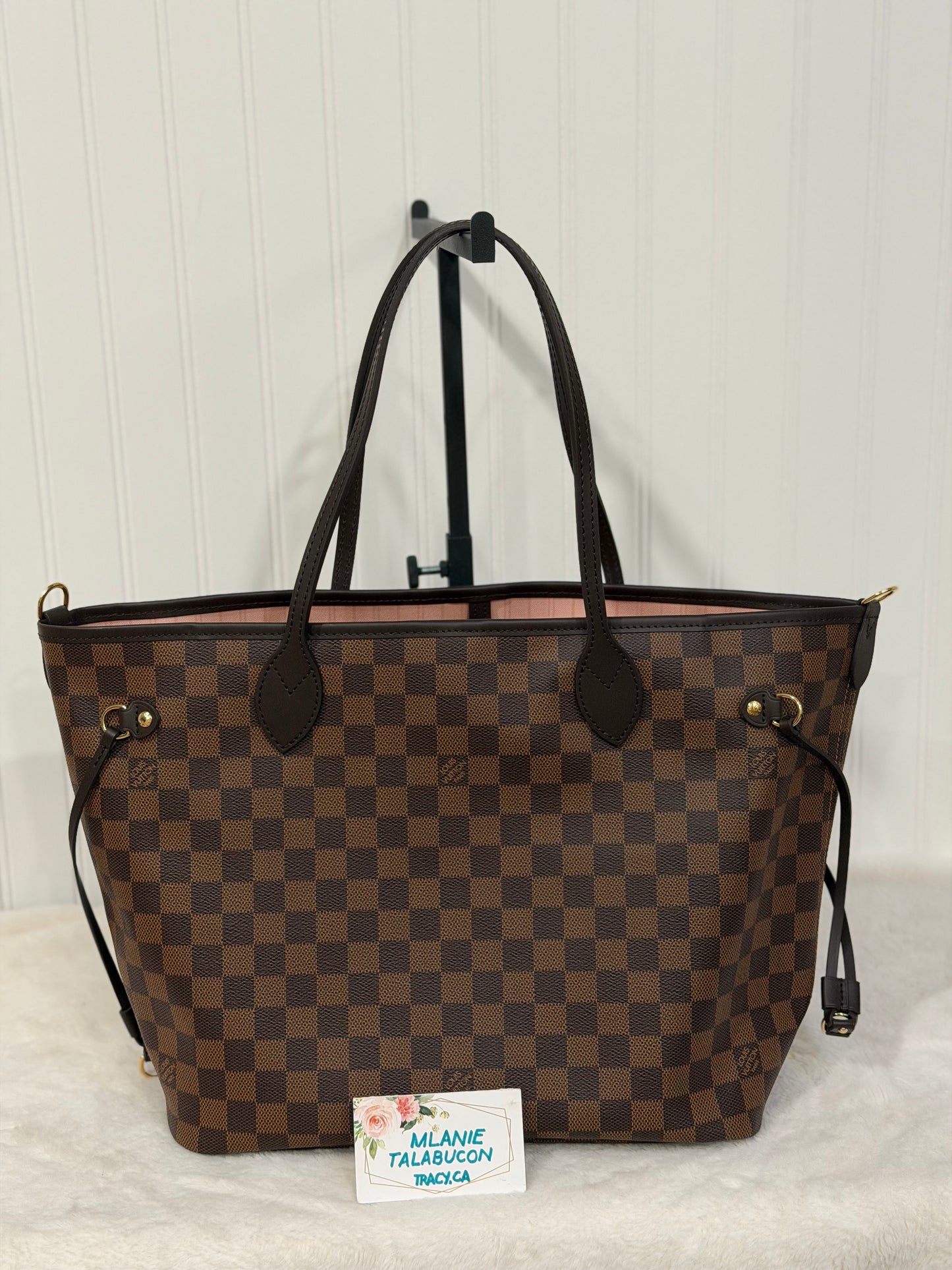 Louis Vuitton Neverfull MM Braided Damier Ebene Rose Quartz