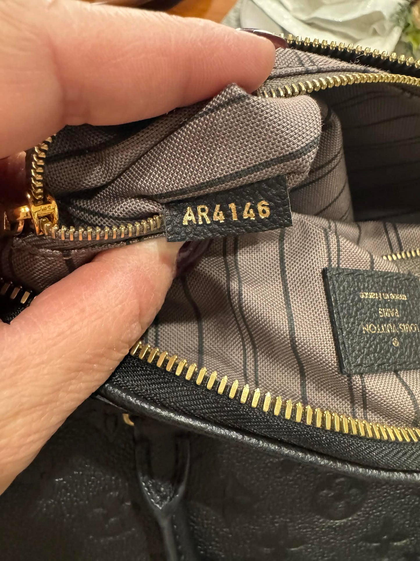 Louis Vuitton Speedy 30 Bandouliere Mono Empreinte Black
