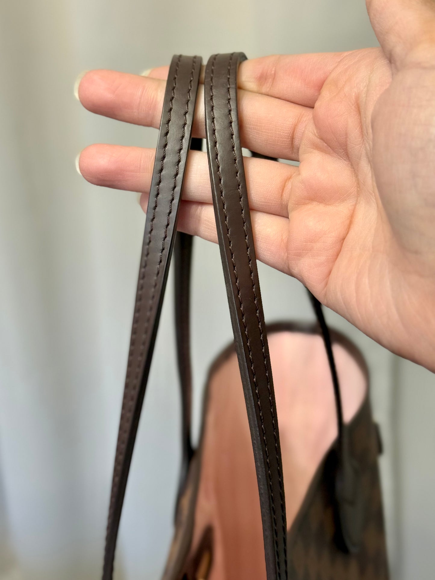 Louis Vuitton Neverfull MM Damier Ebene Rose Ballerine