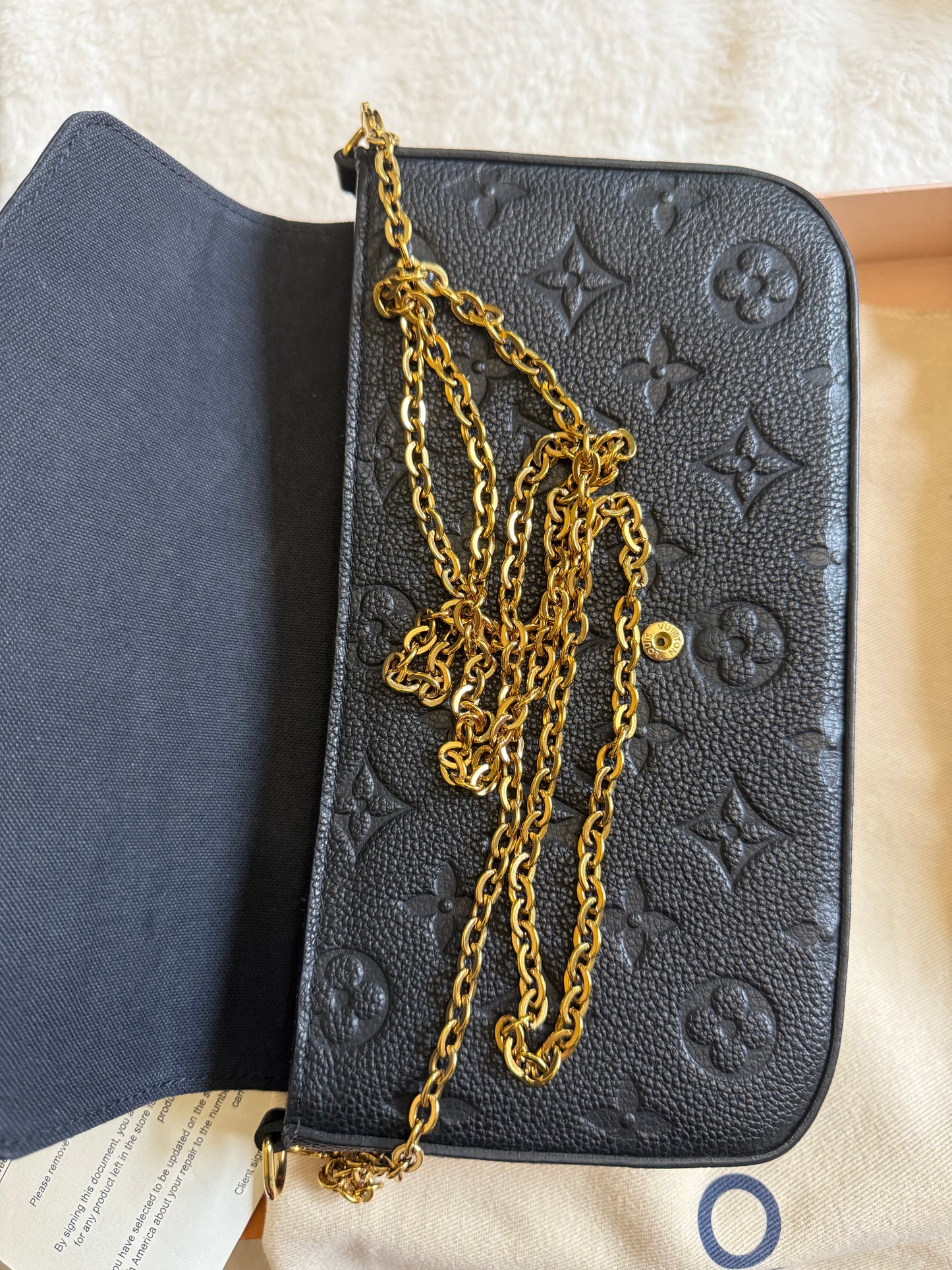 Louis Vuitton Felicie Pochette Black Mono Empreinte