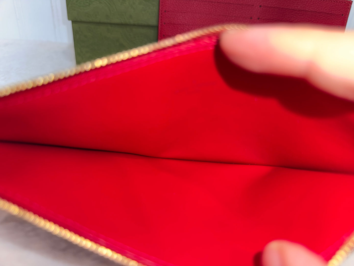 Louis Vuitton Felicie Pochette Mono Empreinte Scarlet Red