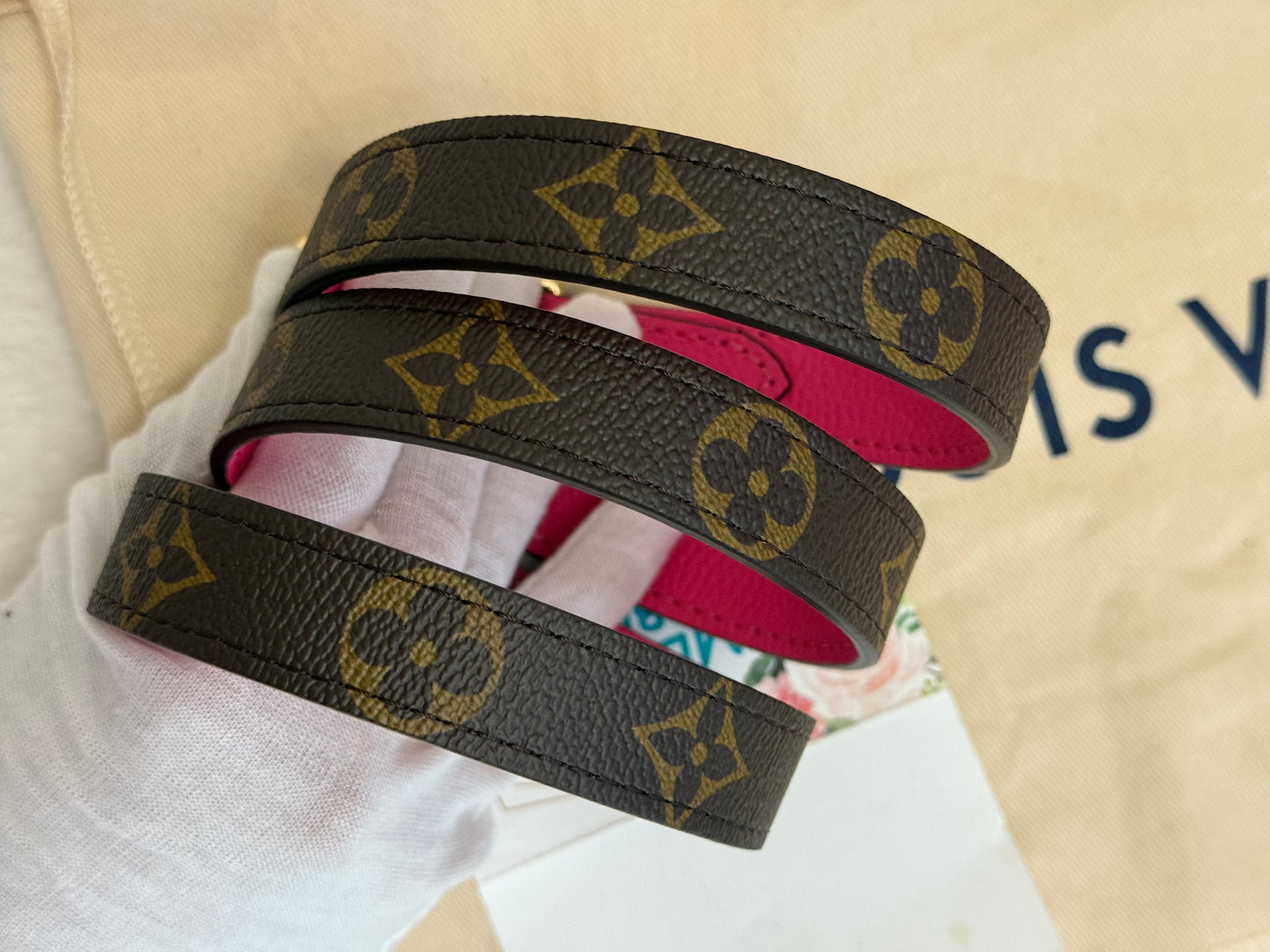 Louis Vuitton Neverfull BB Inside Out Bandouliere Rose Pondichery