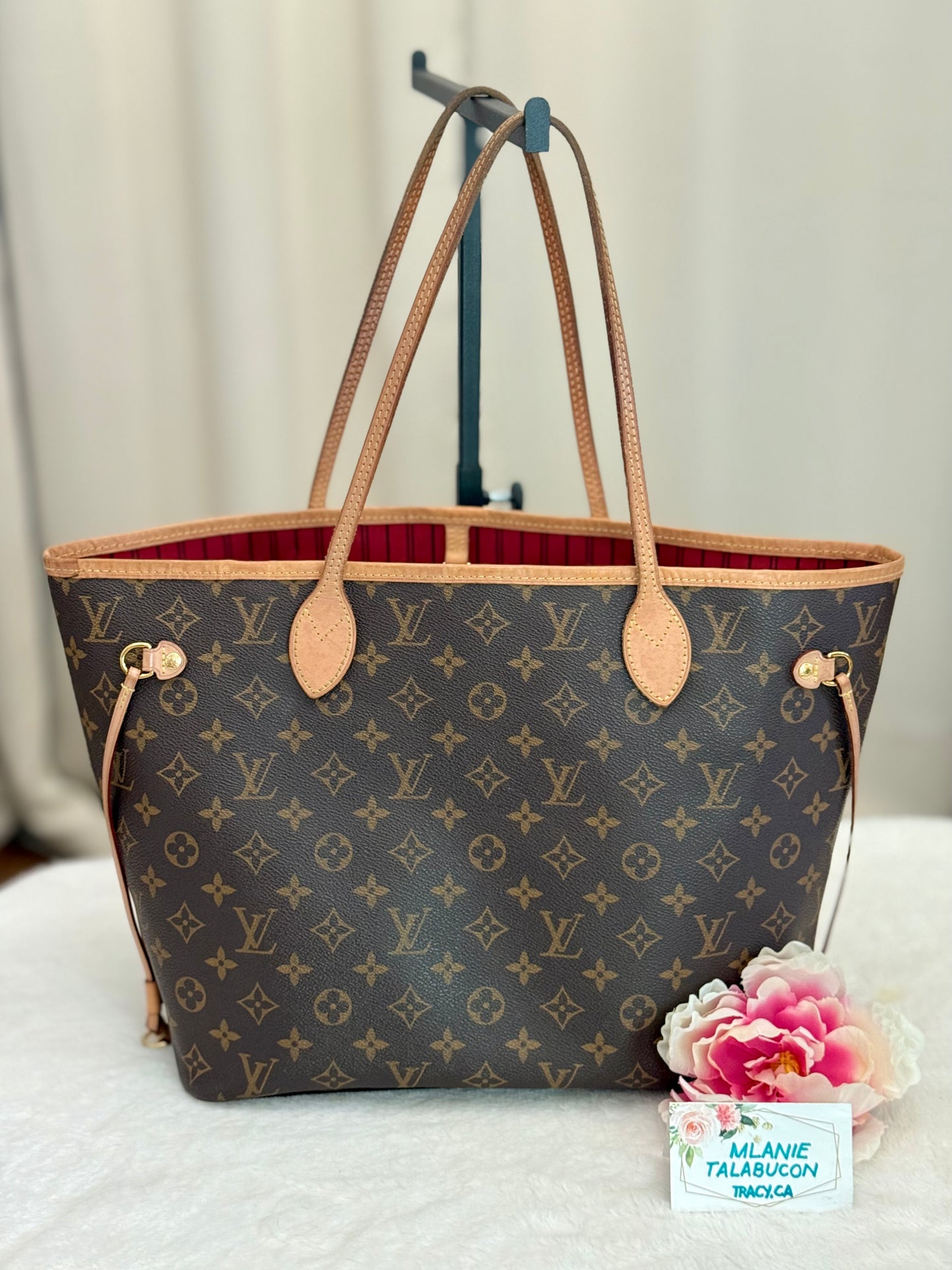 Louis Vuitton Neverfull MM Mono Cerise