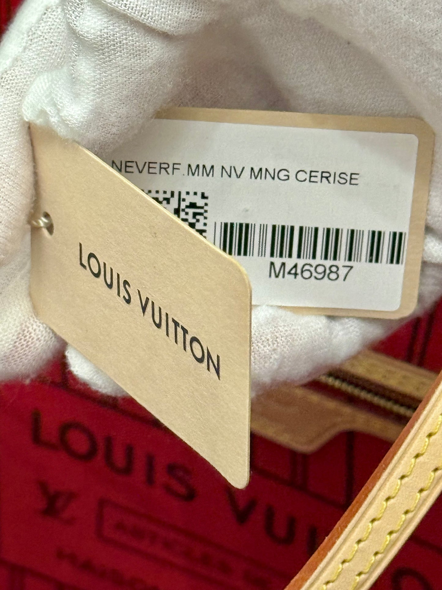 Louis Vuitton Neverfull MM Mono Cerise Bag Only