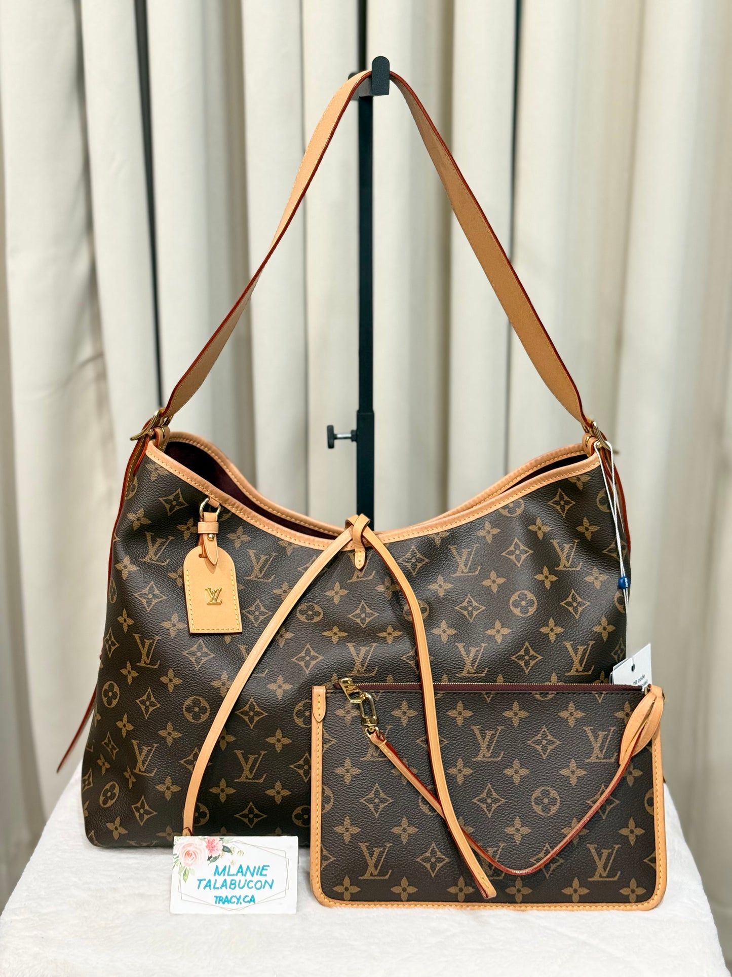 Louis Vuitton Carryall MM Mono Bag and Pouch