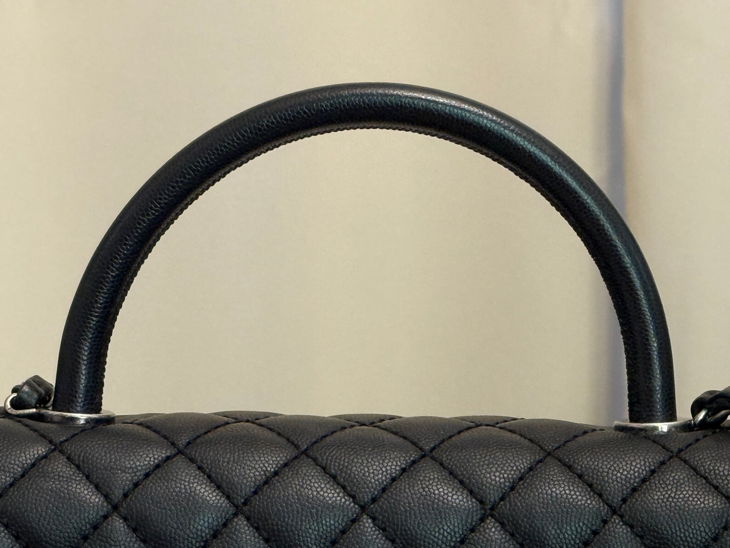 Chanel Coco Handle Black Caviar with Ruthenium Hardware
