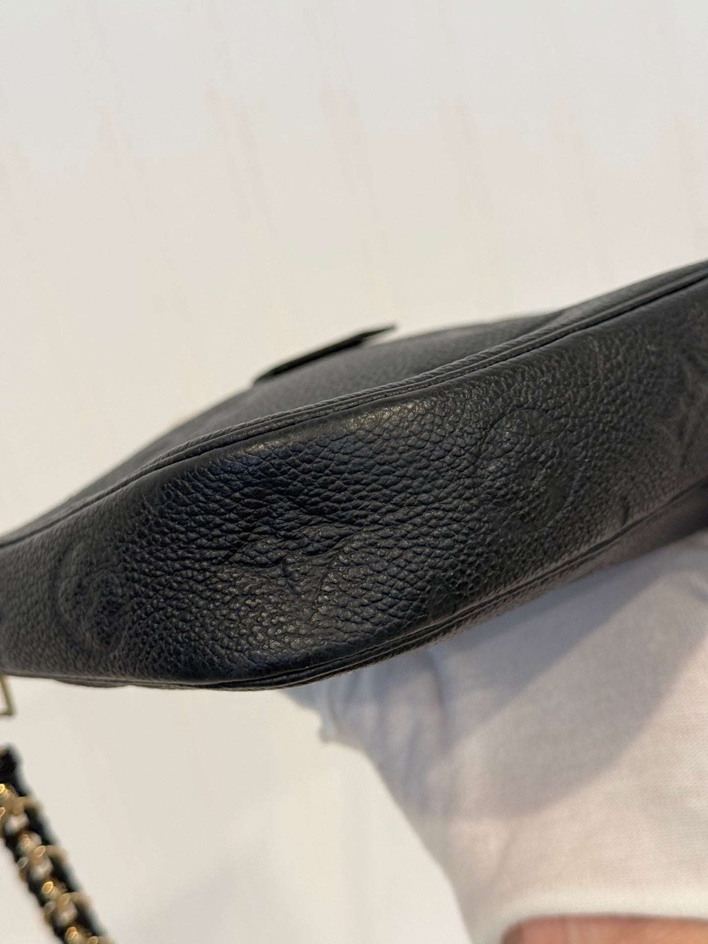 Louis Vuitton Large Pochette Mono Giant Black Empreinte with chain strap