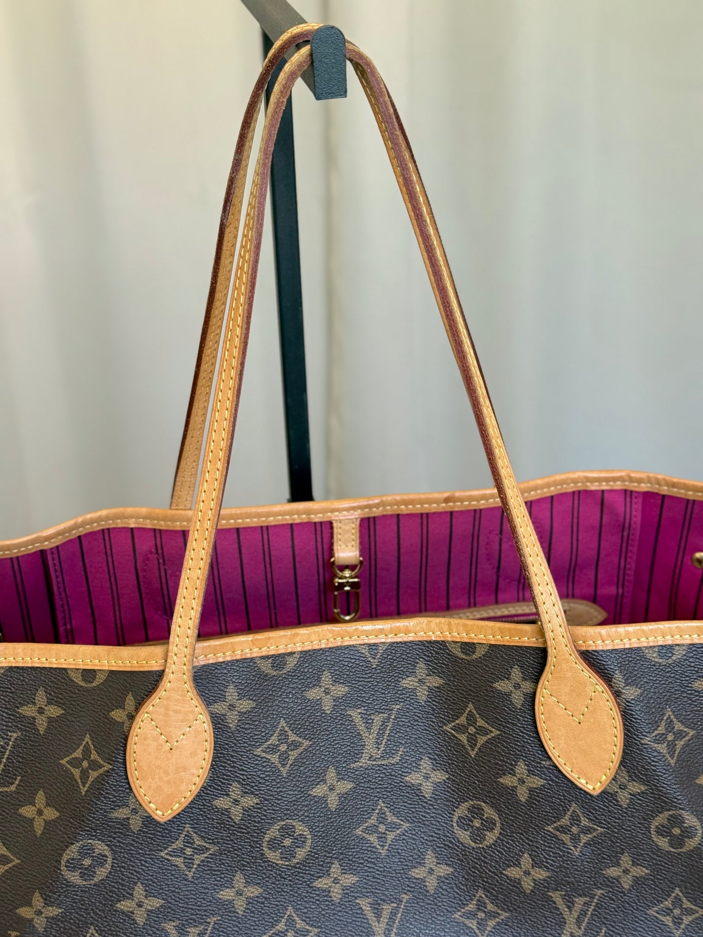 Louis Vuitton Neverfull GM Mono Pivoine Bag and Pouch