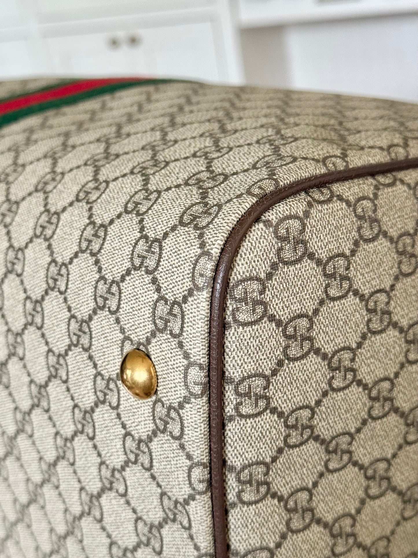 Gucci Ophidia GG Carry-On Supreme Beige Canvas Duffel/Luggage