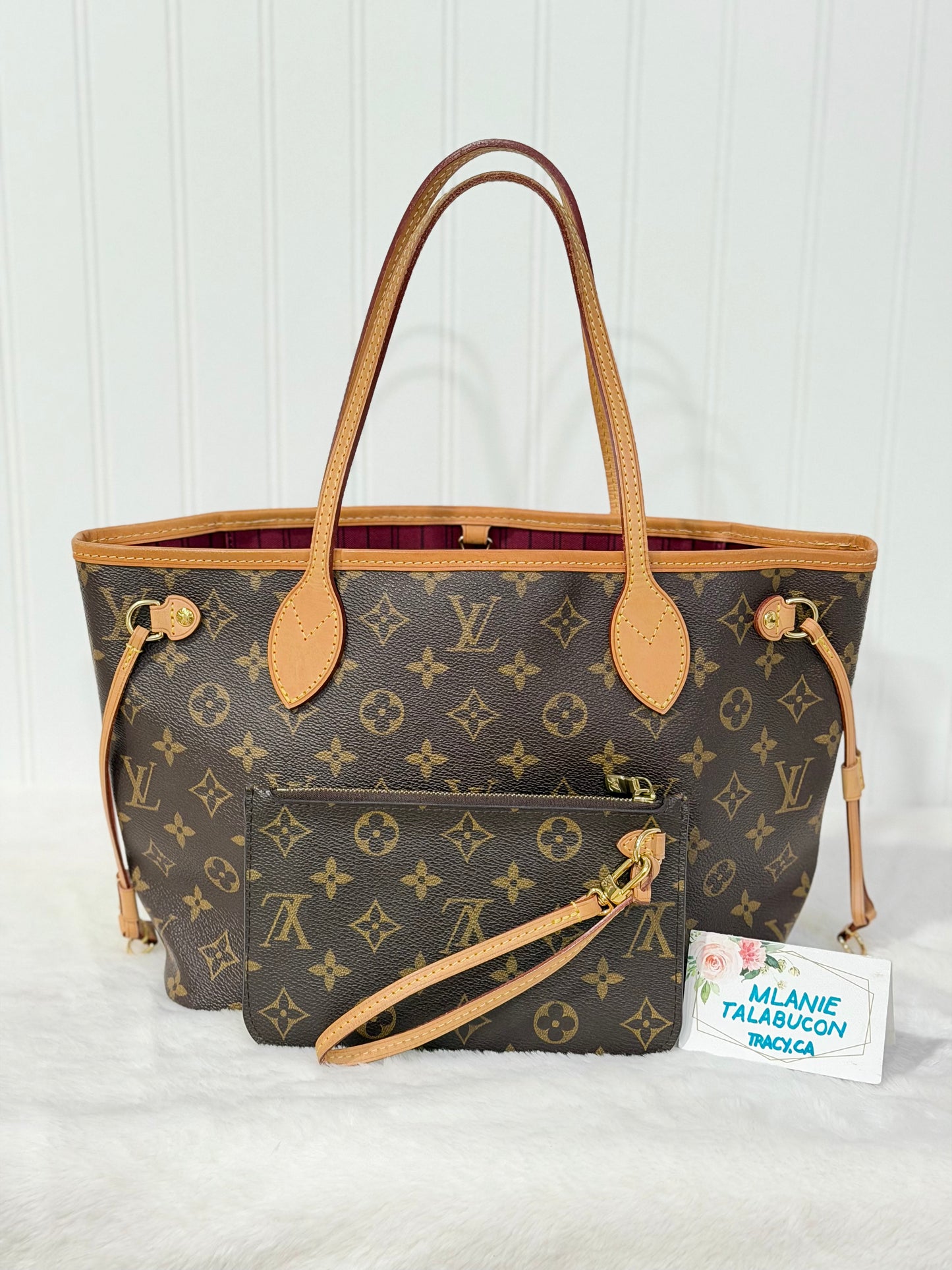Louis Vuitton Neverfull PM Mono Fuchsia FULL SET