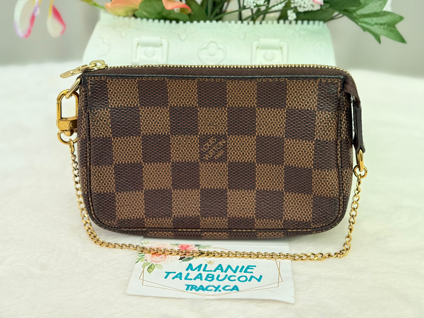 Louis Vuitton Mini Pochette Accessoires in Damier Ebene