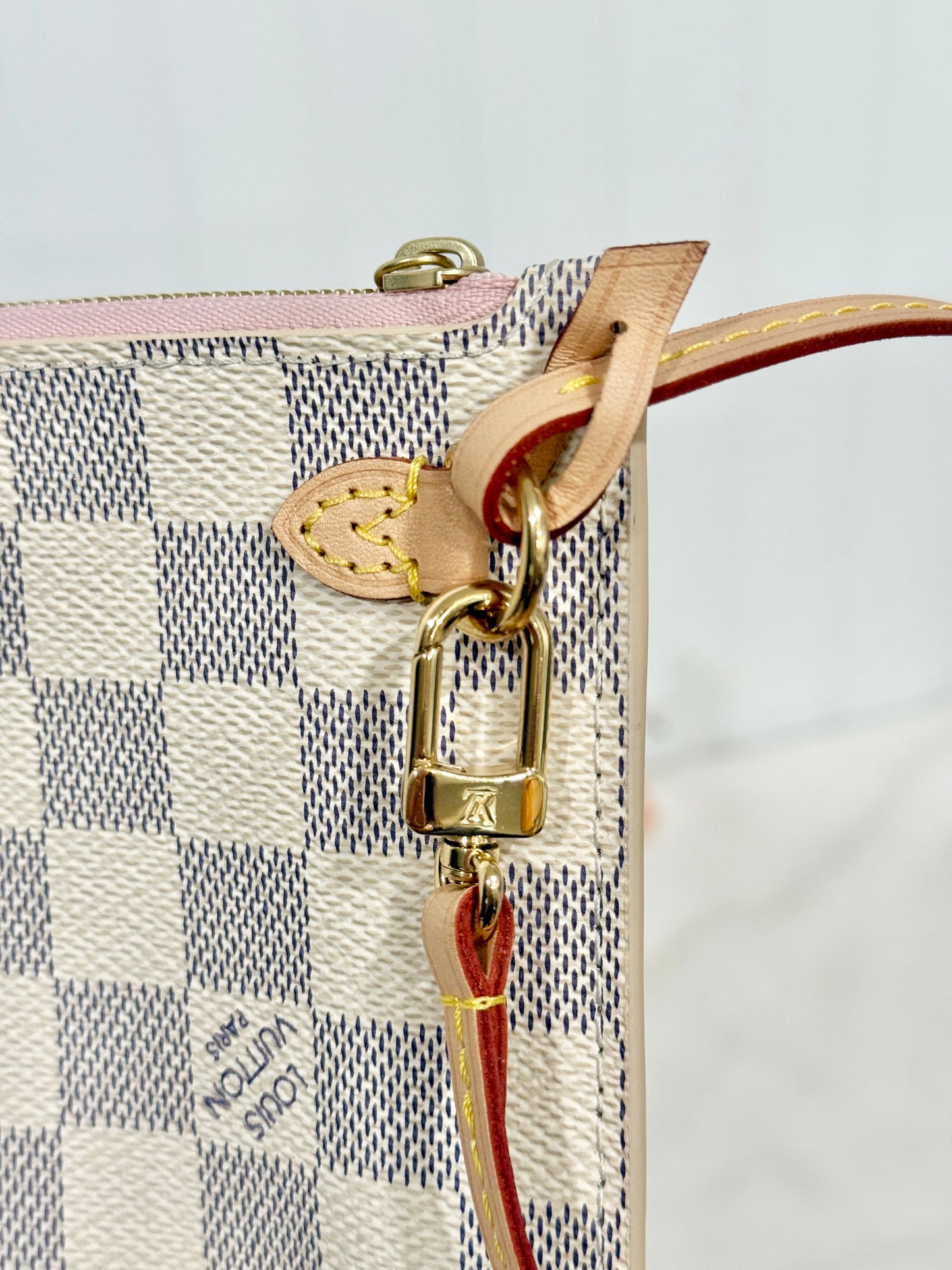 Louis Vuitton Neverfull MM/GM Damier Azur Rose Ballerine Pouch