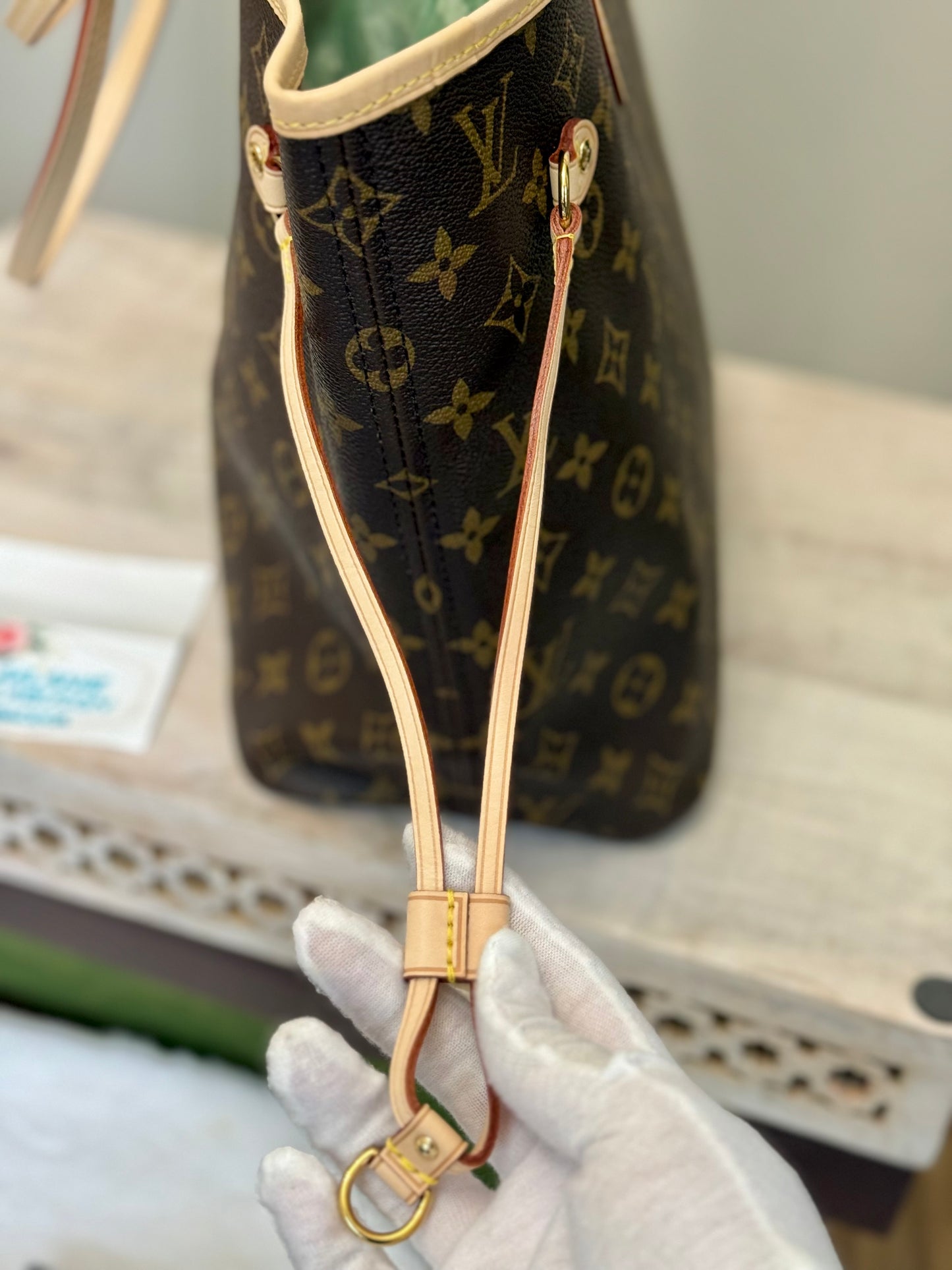 Louis Vuitton Neverfull MM Mono Beige Bag Only