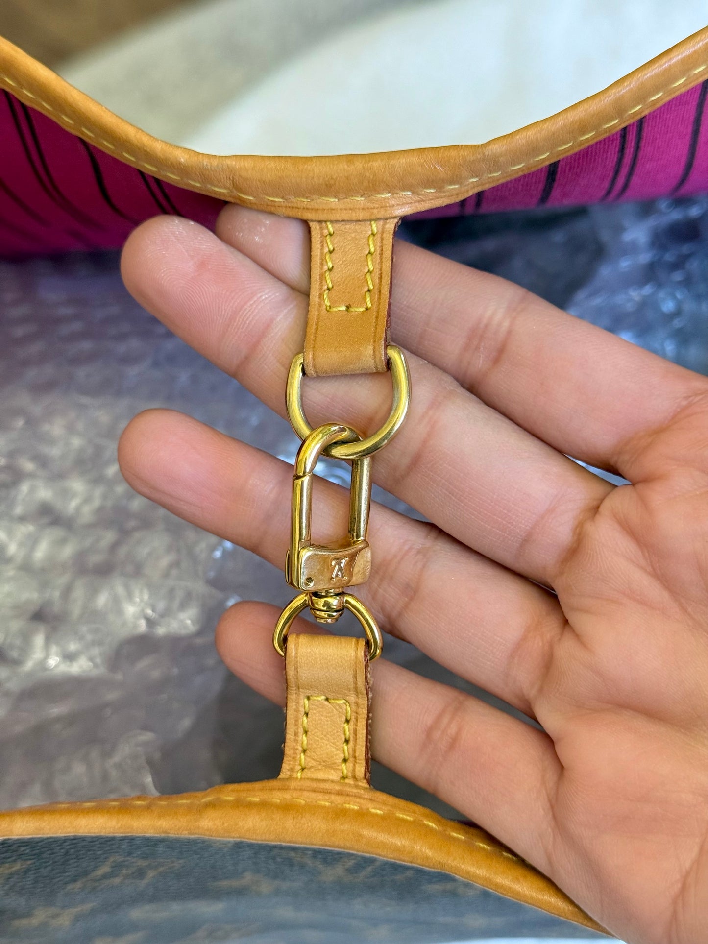 Louis Vuitton Neverfull GM Mono Pivoine Bag and Pouch