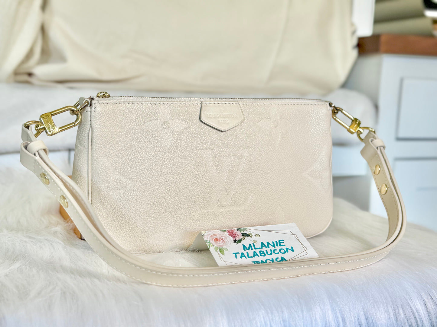Louis Vuitton Multi Pochette Mono Giant Empreinte Cream