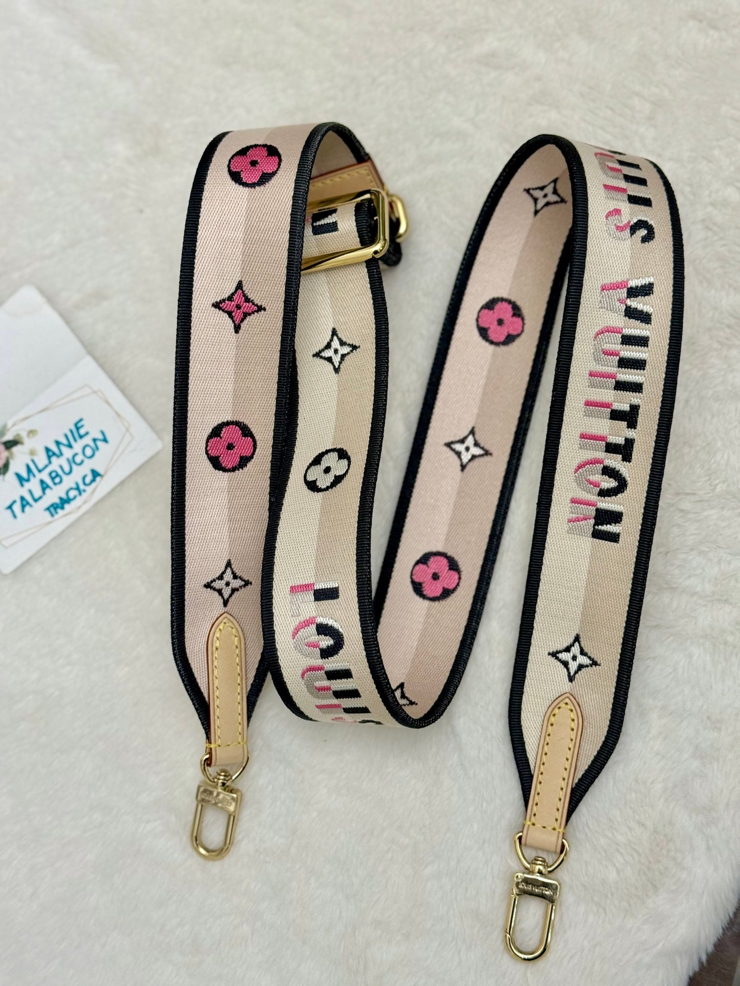 Louis Vuitton Speedy 20 Mono Black/Pink Adjustable Strap