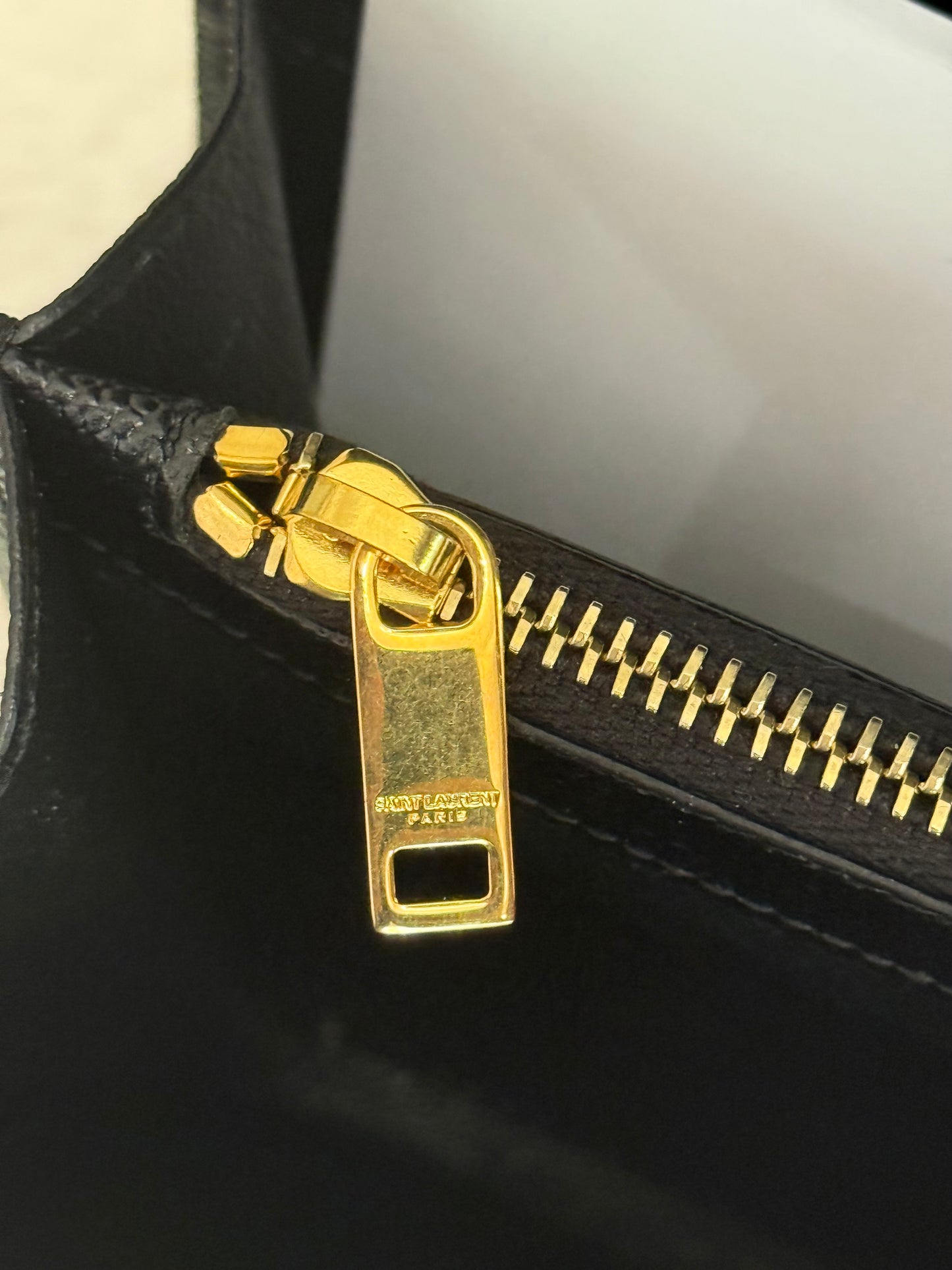 YSL Cassandre Wallet on Chain In Black Grained Leather with Gold HW