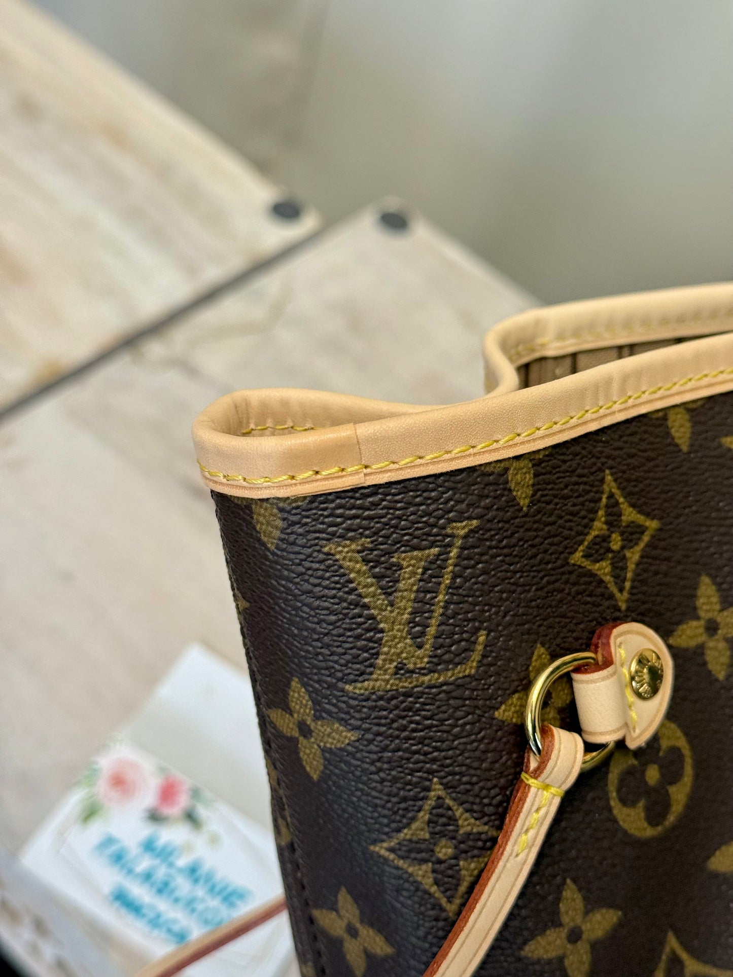 Louis Vuitton Neverfull MM Mono Beige Bag Only