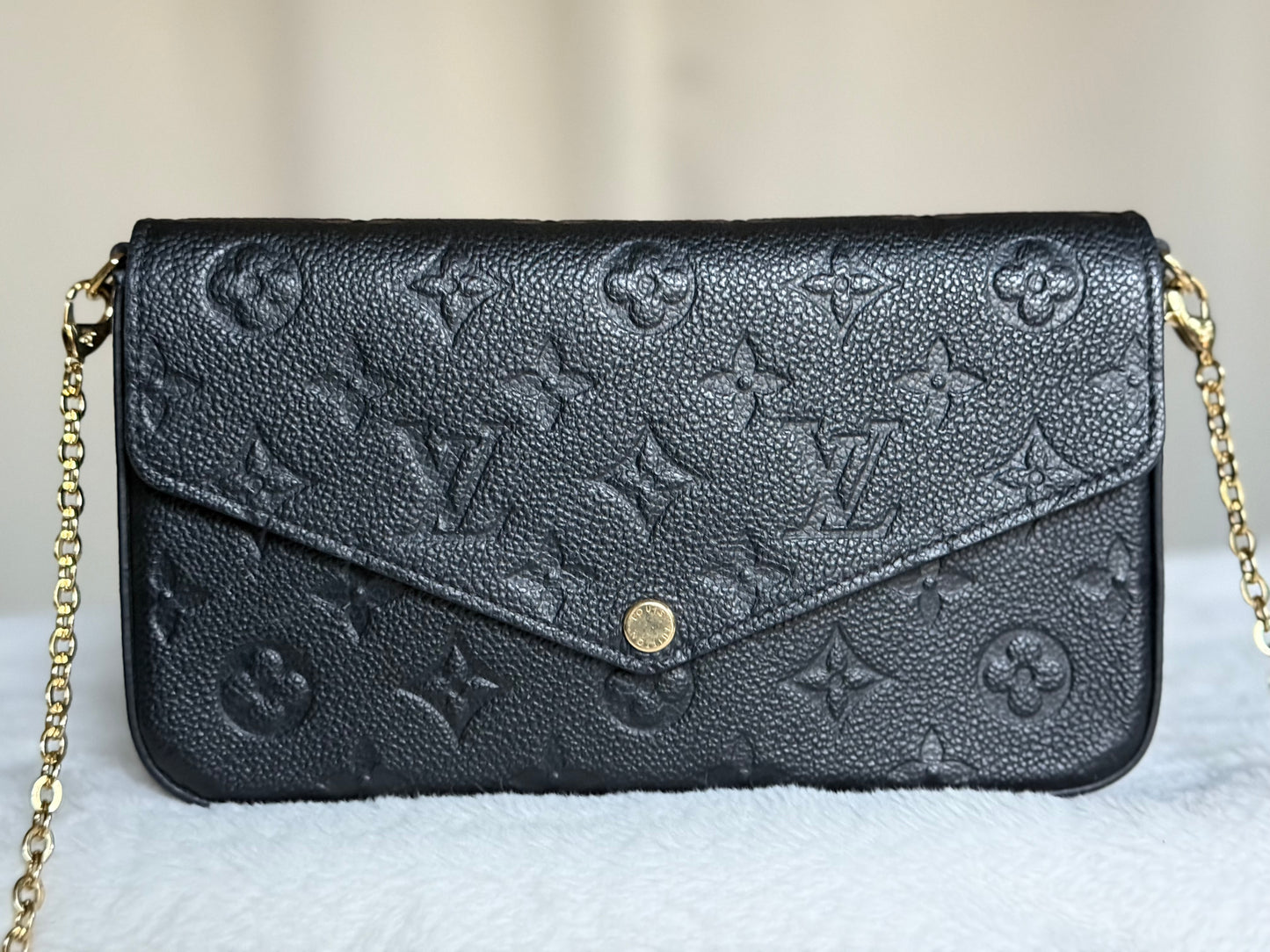 Louis Vuitton Felicie Pochette in Mono Empreinte Noir/Black with Inserts