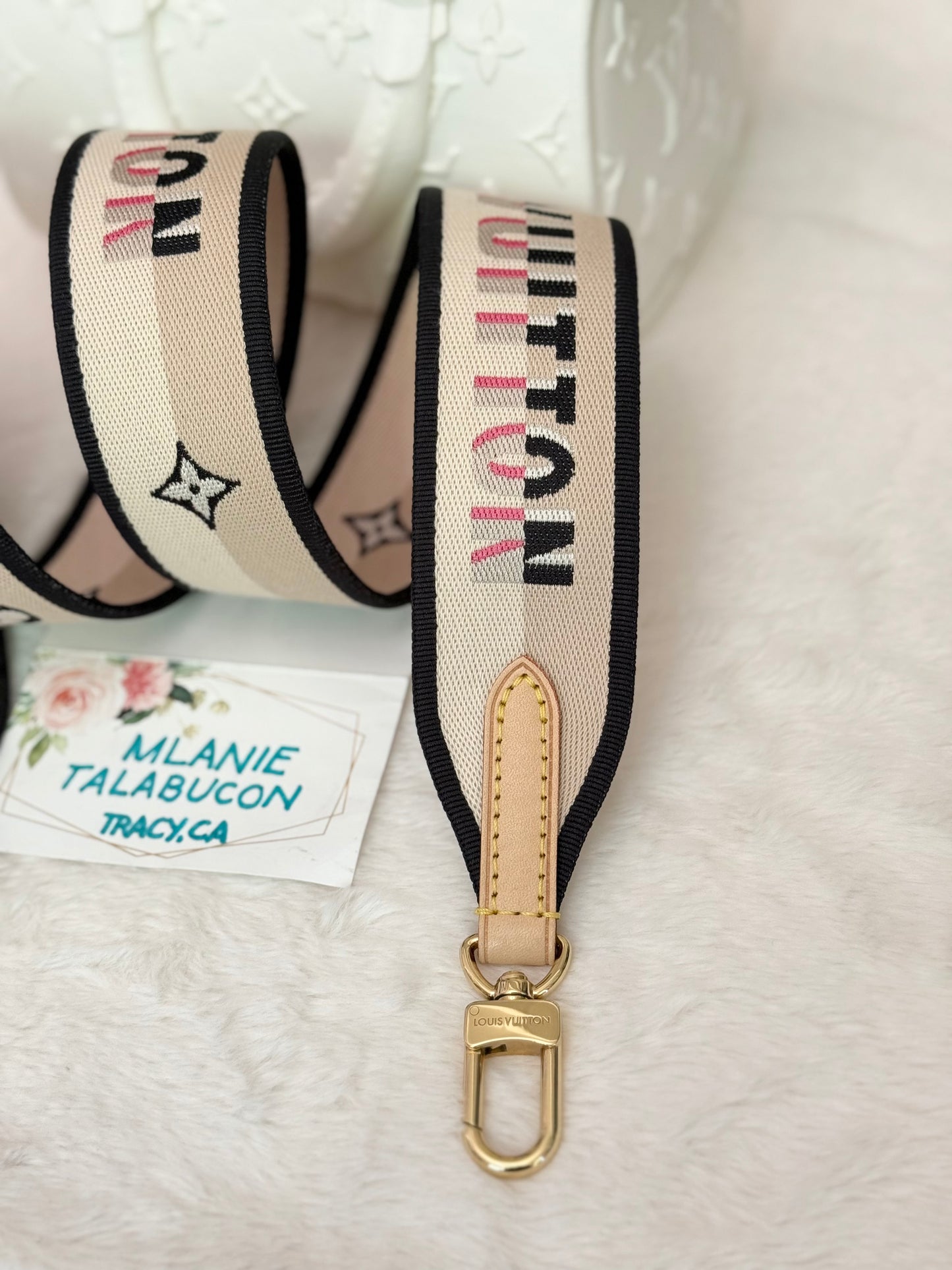 Louis Vuitton Jacquard Non-adjustable Strap Black/Pink
