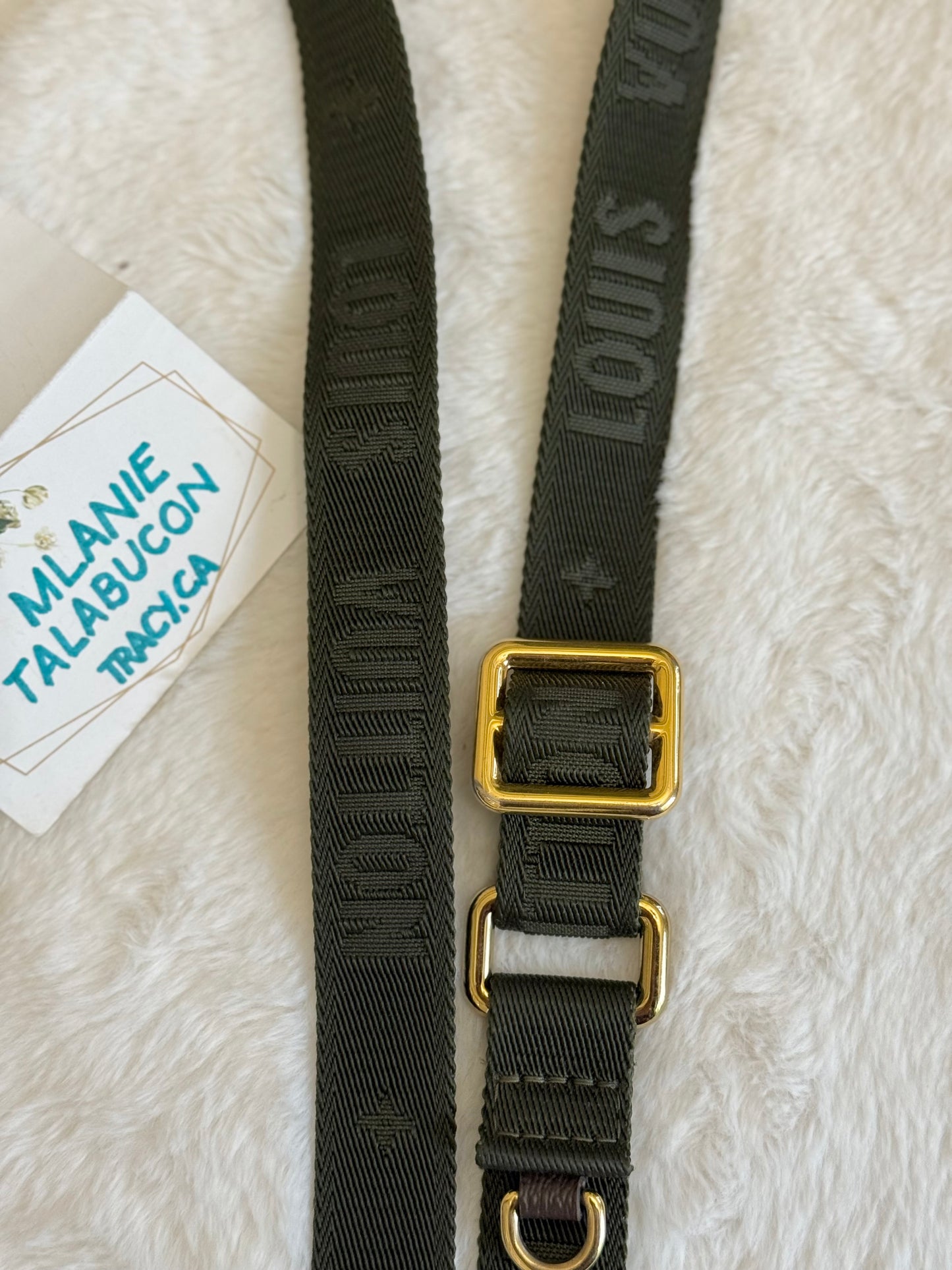 Louis Vuitton Khaki Guitar/Jacquard Adjustable Strap