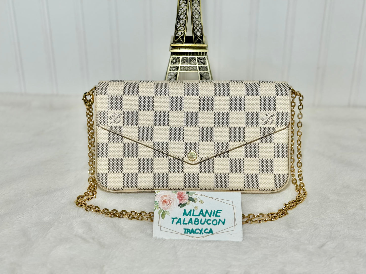 Louis Vuitton Pochette Felicie Damier Azur Rose Ballerine