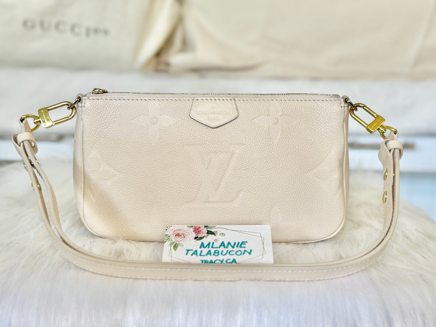 Louis Vuitton Large Pochette Giant Mono Empreinte Cream from MPA