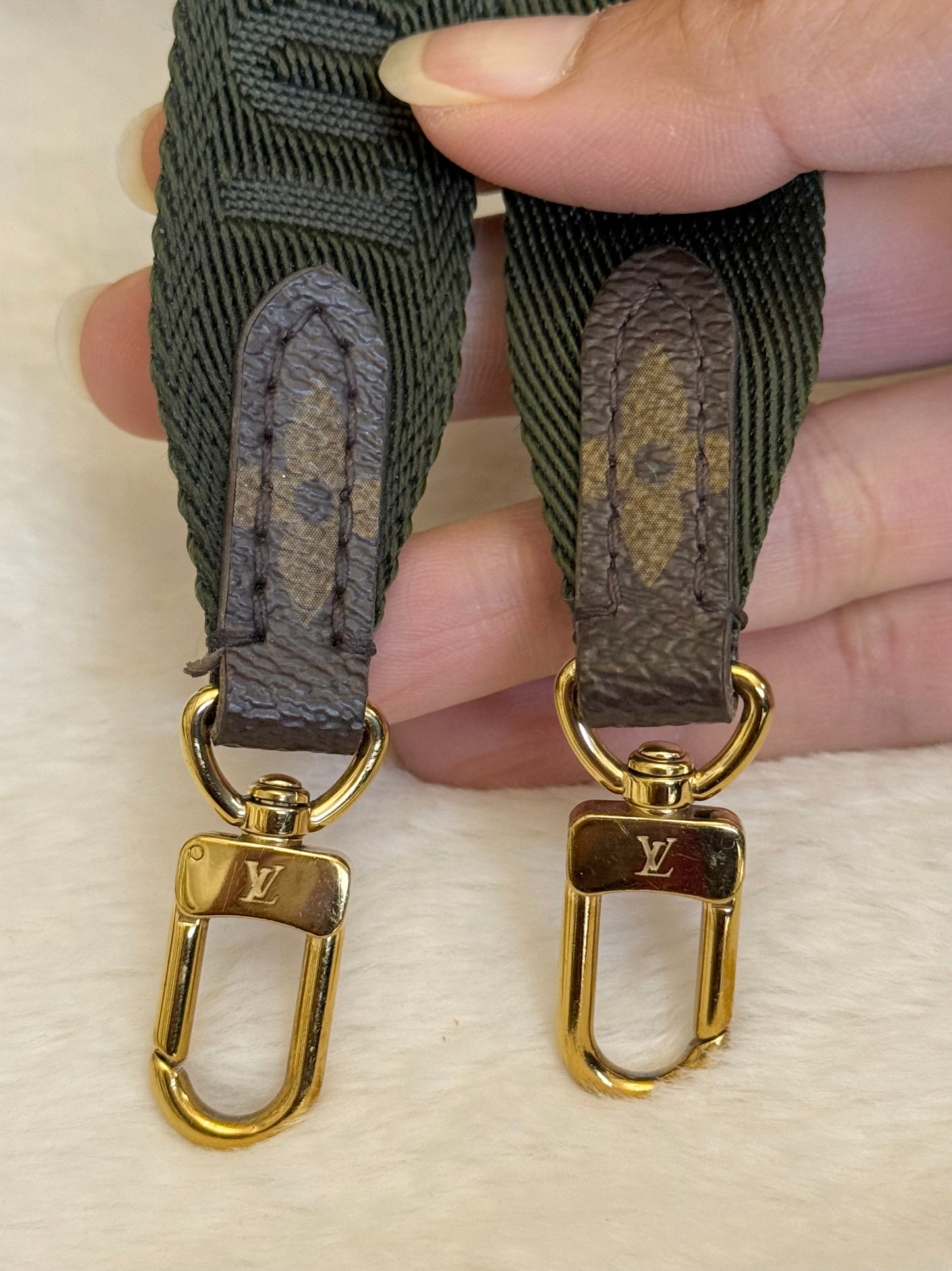 Louis Vuitton Khaki Guitar/Jacquard Adjustable Strap