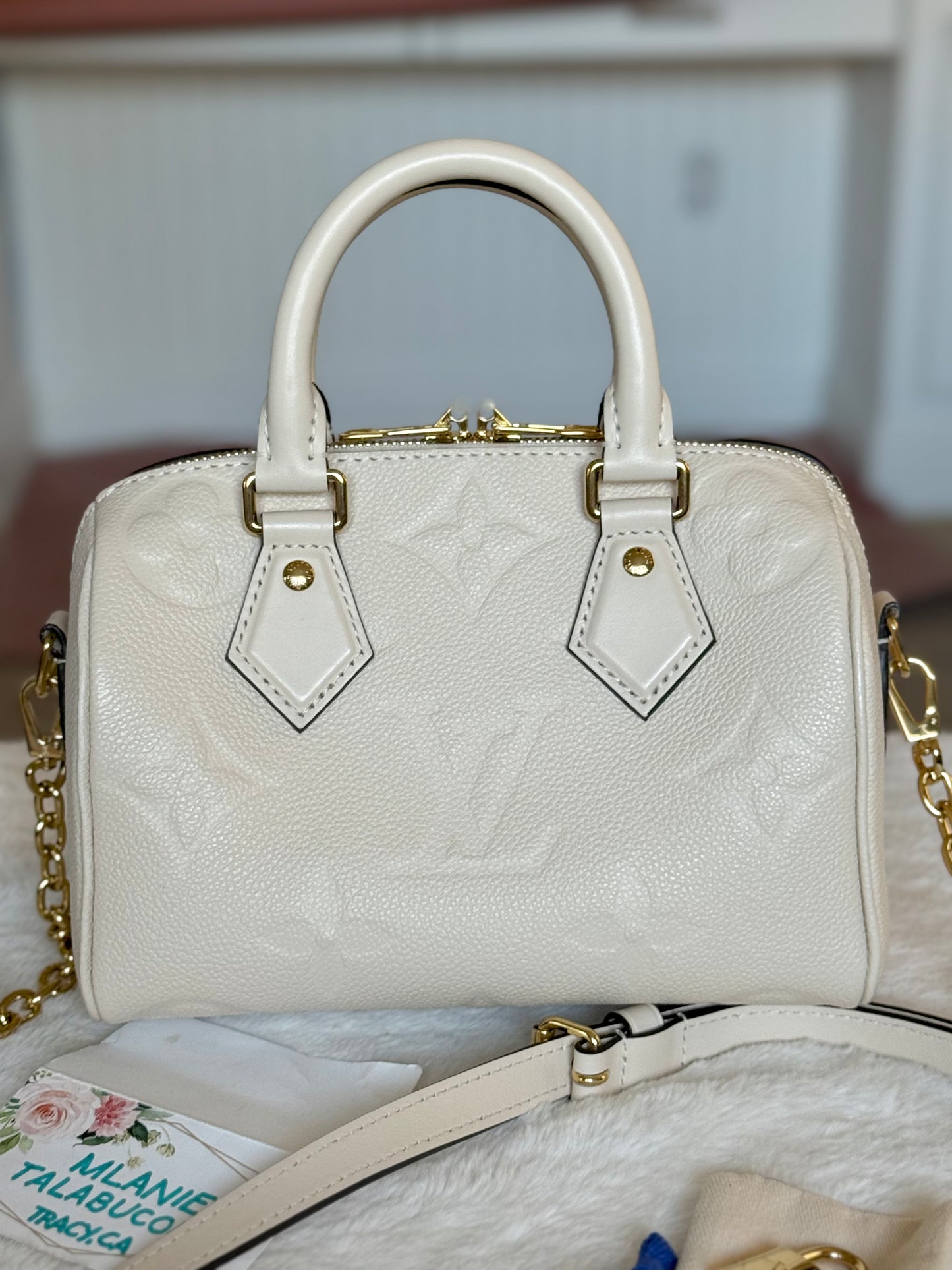Speedy Bandouliere 20 Mono Giant Empreinte Creme
