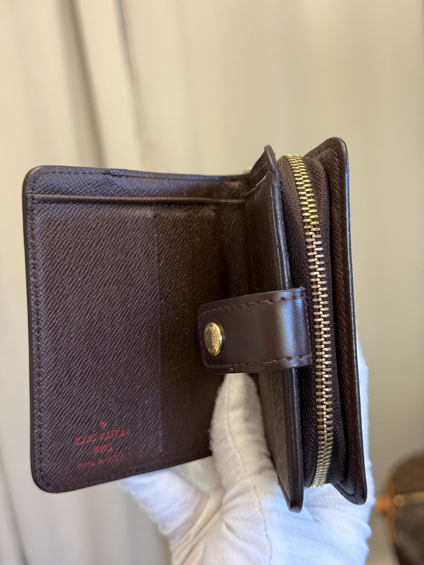 Louis Vuitton Compact Zippy Wallet in Damier Ebene