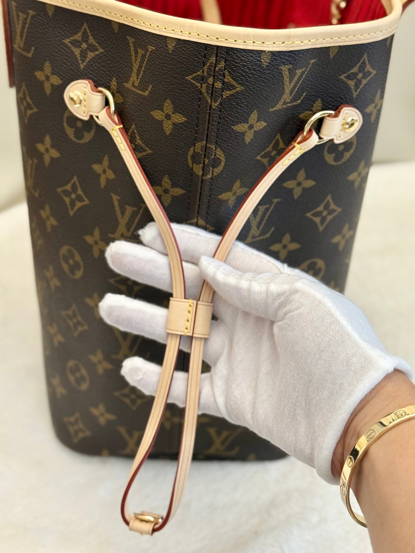 Louis Vuitton Neverfull MM Mono Cerise