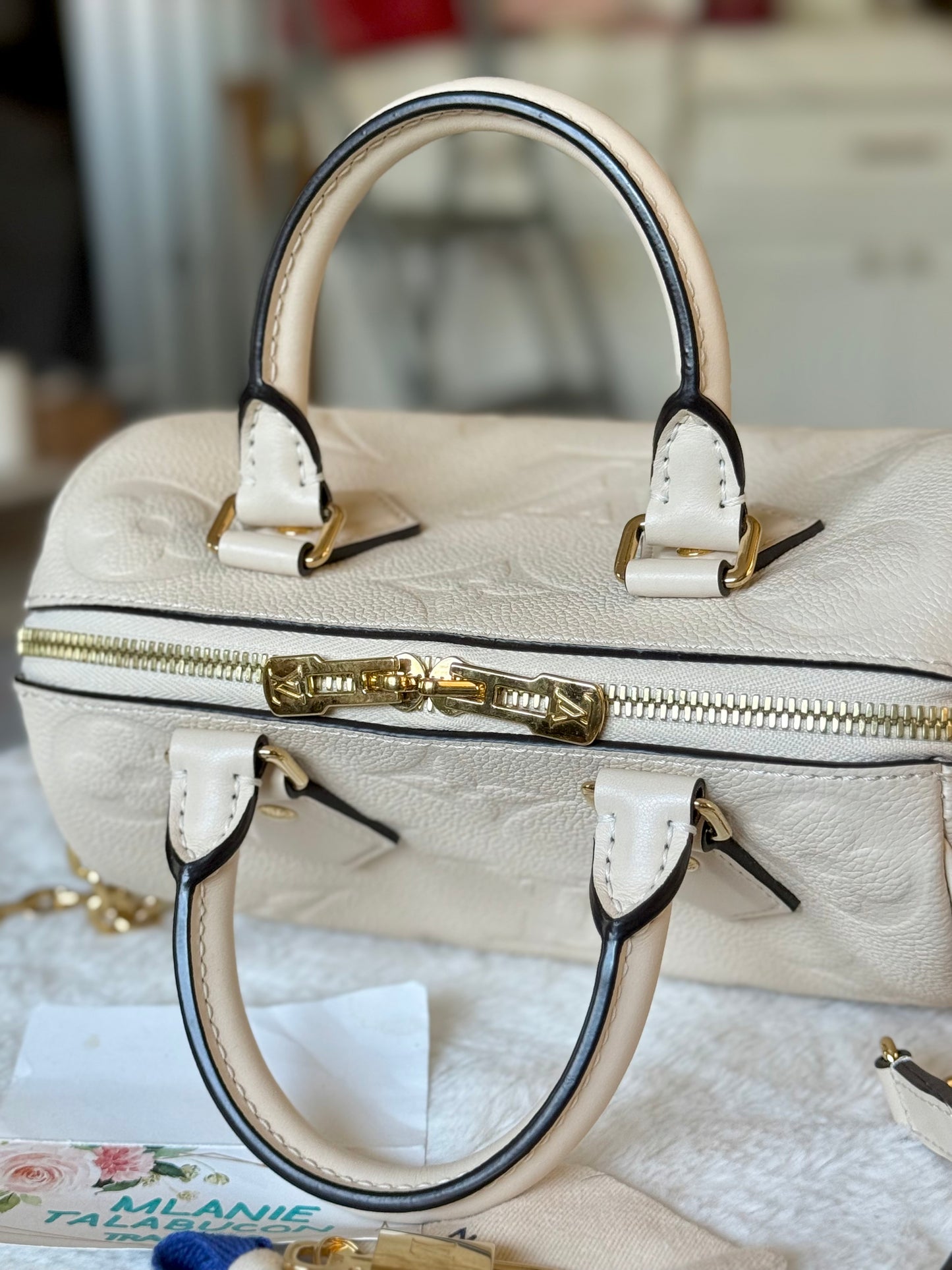 Speedy Bandouliere 20 Mono Giant Empreinte Creme