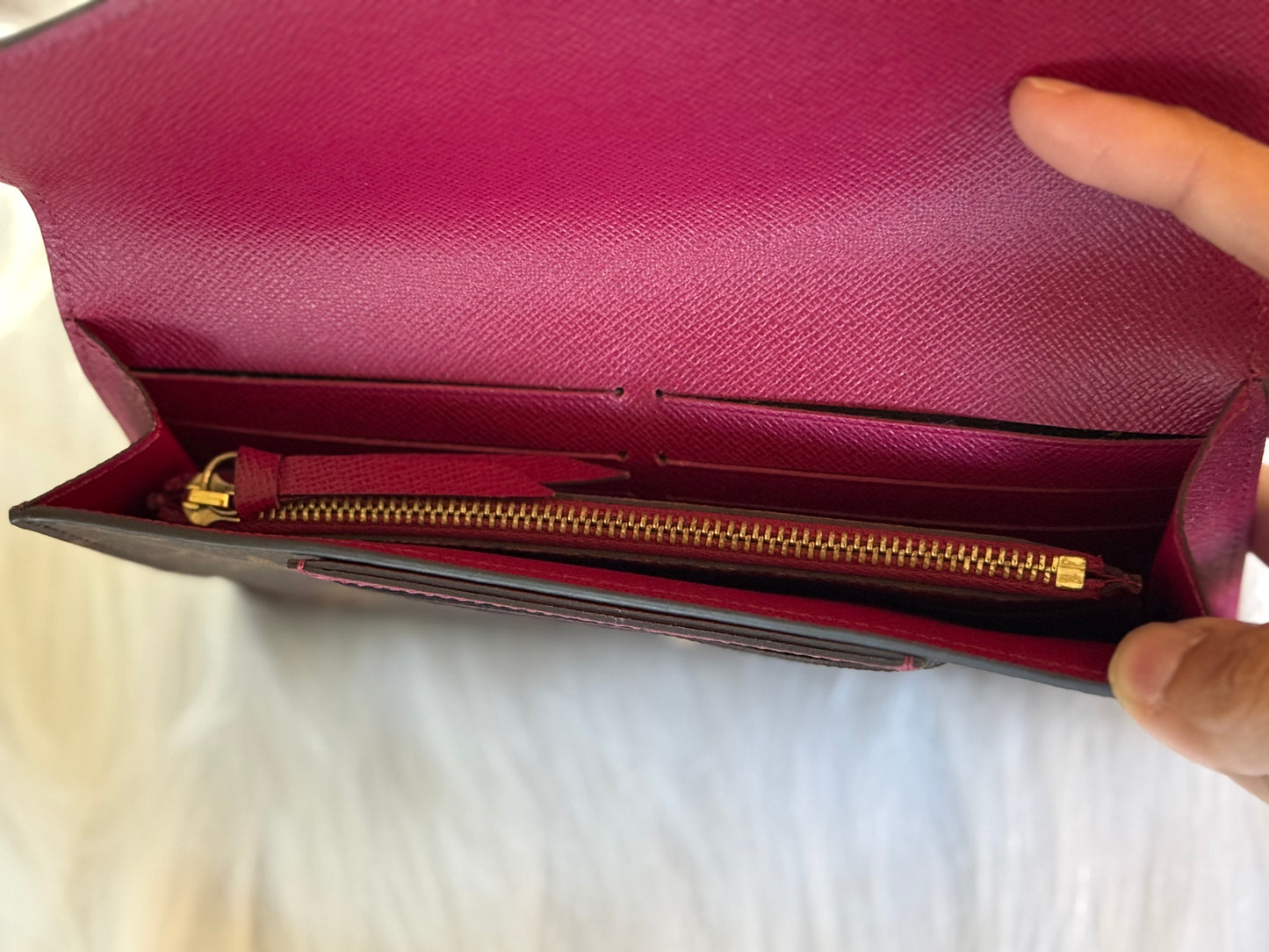 Louis Vuitton Jeanne Mono Fuchsia Wallet with Inserts