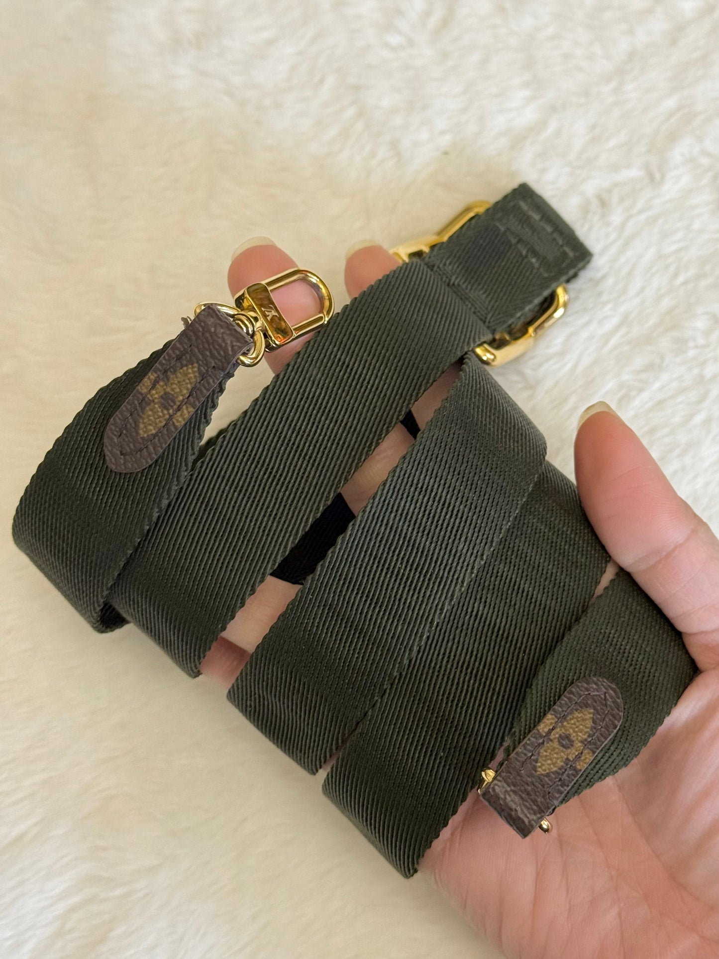 Louis Vuitton Khaki Guitar/Jacquard Adjustable Strap